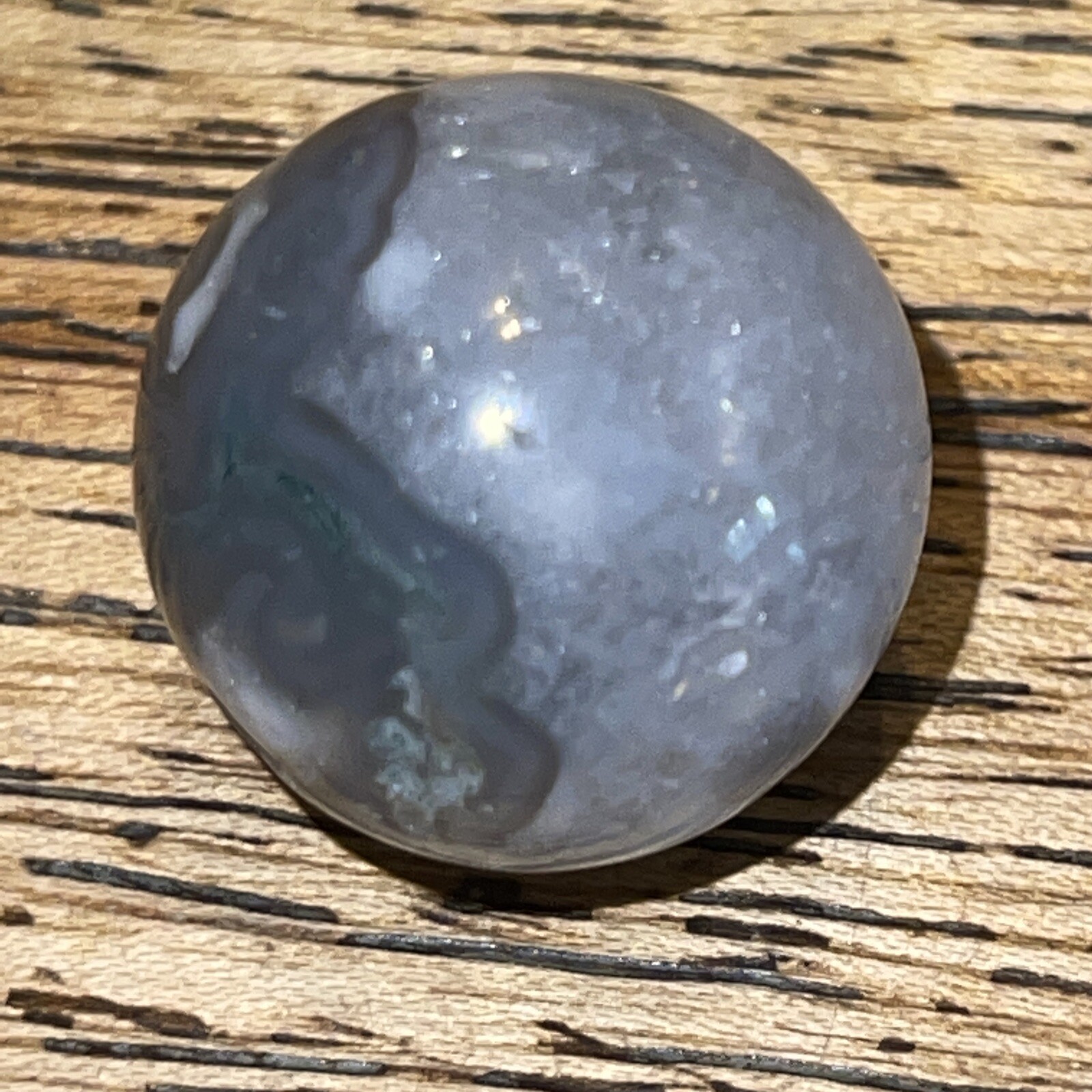 Moss Agate Sphere Ball Orb Marble 20.7mm, 16g