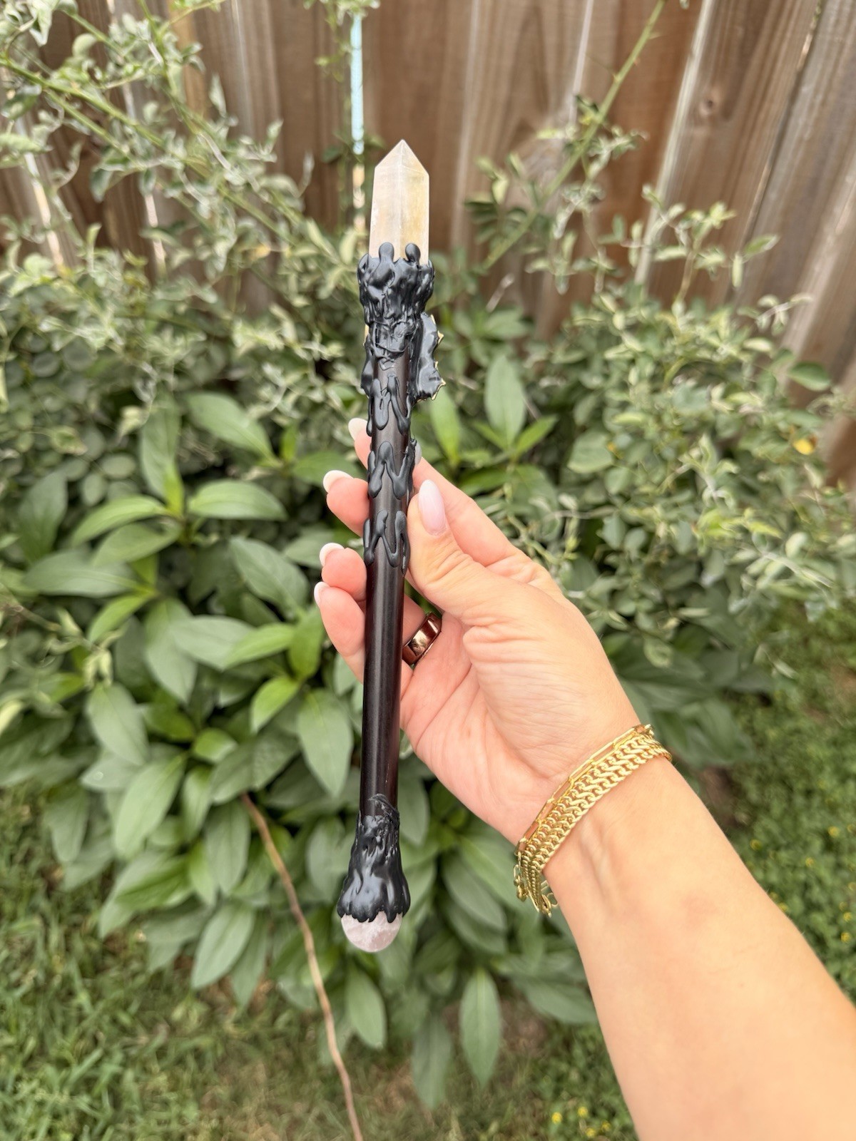 Citrine Crystal Spider Wand