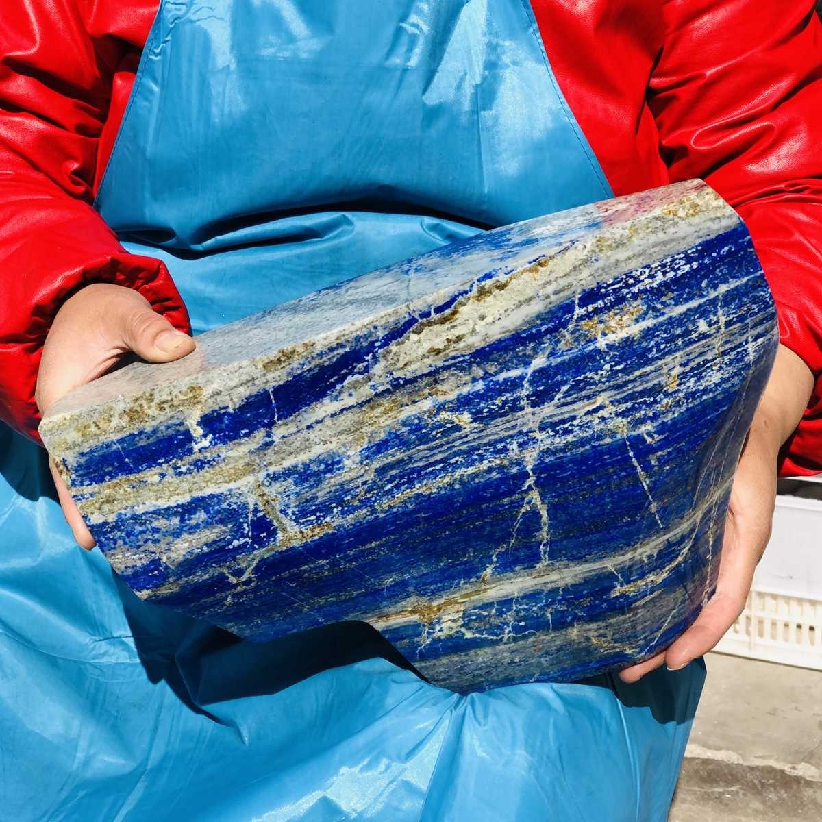 20.34LB Natural Stone Lapis Lazuli Freeform Polished Crystal Mineral Specimen