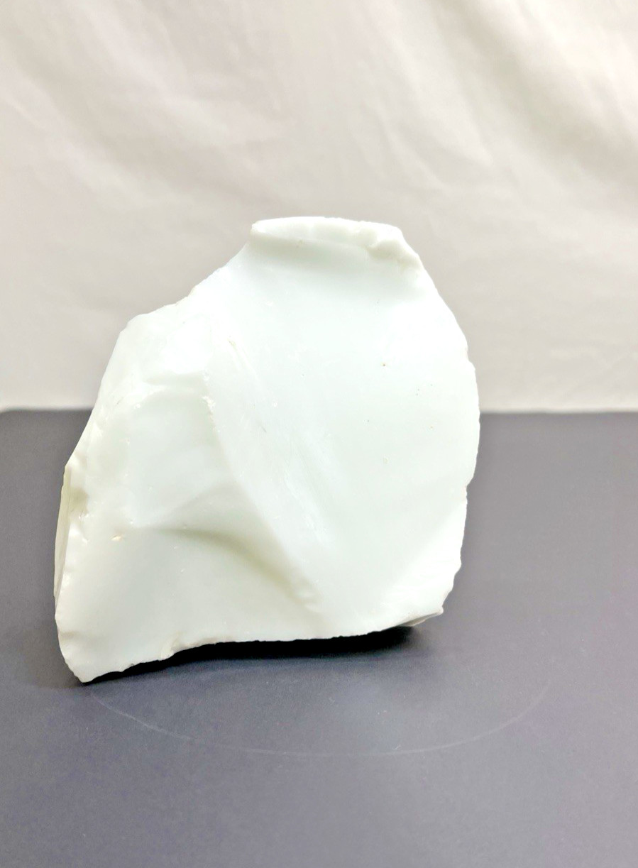 Vintage White Opaque Slag Glass Cullet Chunk Raw Industrial Glass Decor 5×4