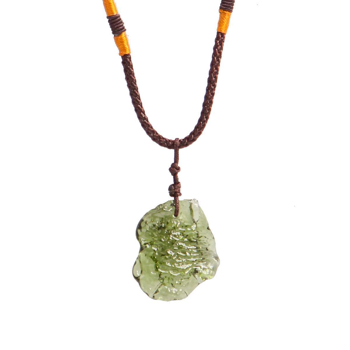 Natural Czech Moldavite Meteorite Impact Pendant Necklace Chakra Healing Green