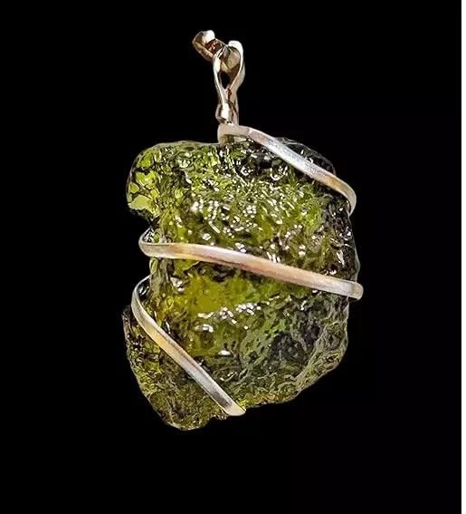 Genuine Moldavite Pendant Green – Certified Natural Stone Energy Jewelry