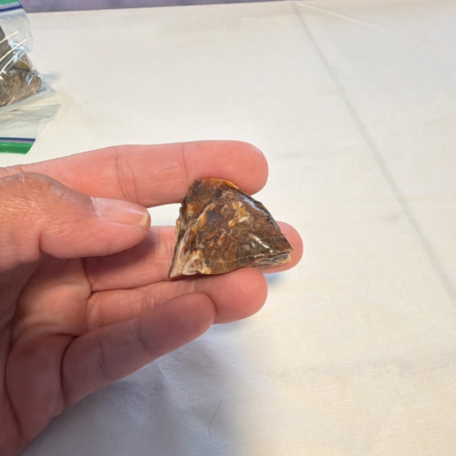 Small Brown and White Rough Mineral Specimen Display Piece Rock