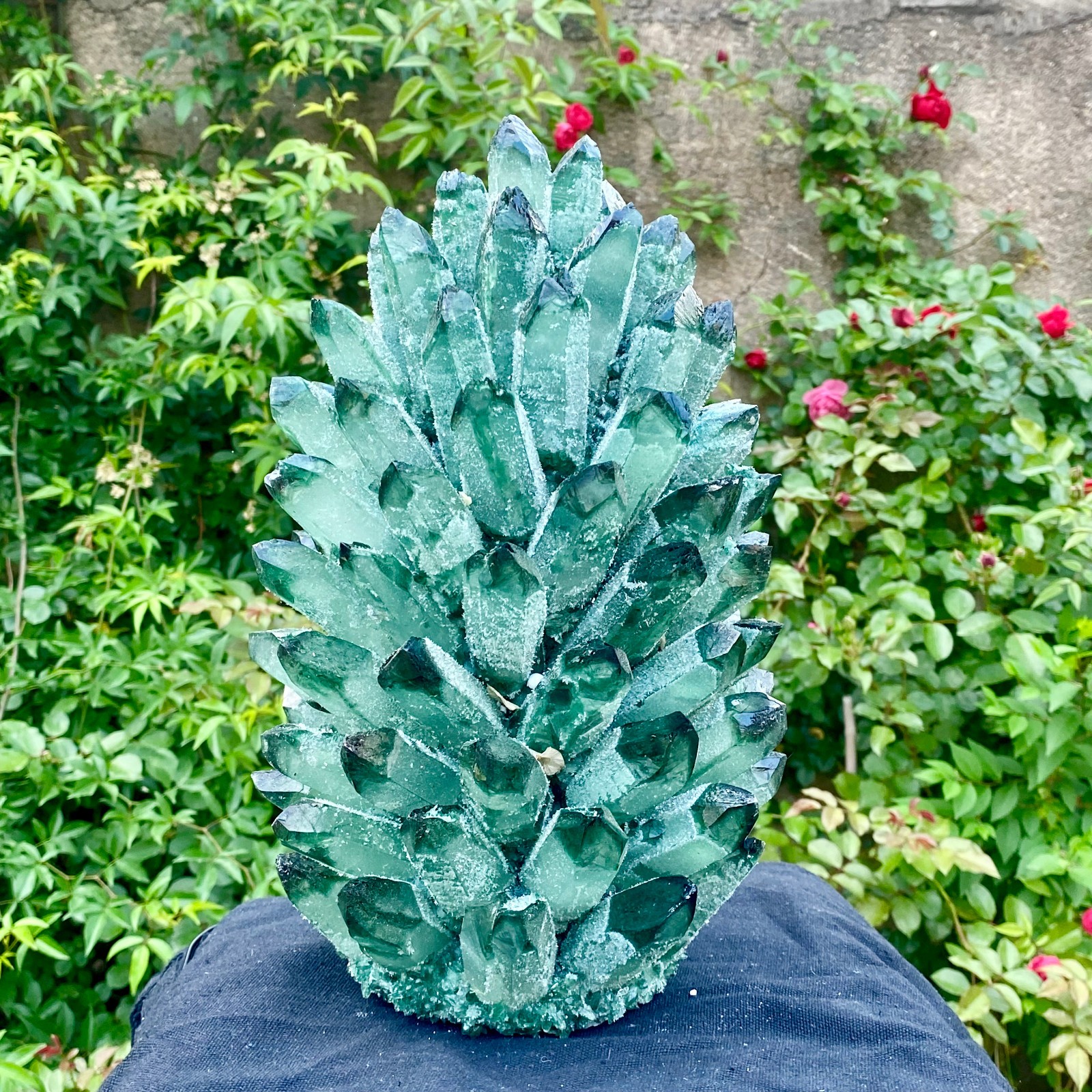 18LB New Find green Phantom Crystal Quartz Cluster Mineral Specimen Healing