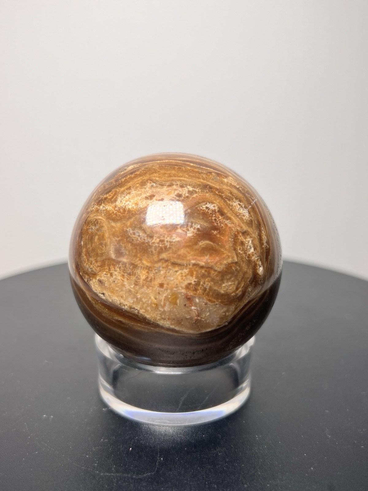 Chocolate Calcite Sphere w/holder (57mm)