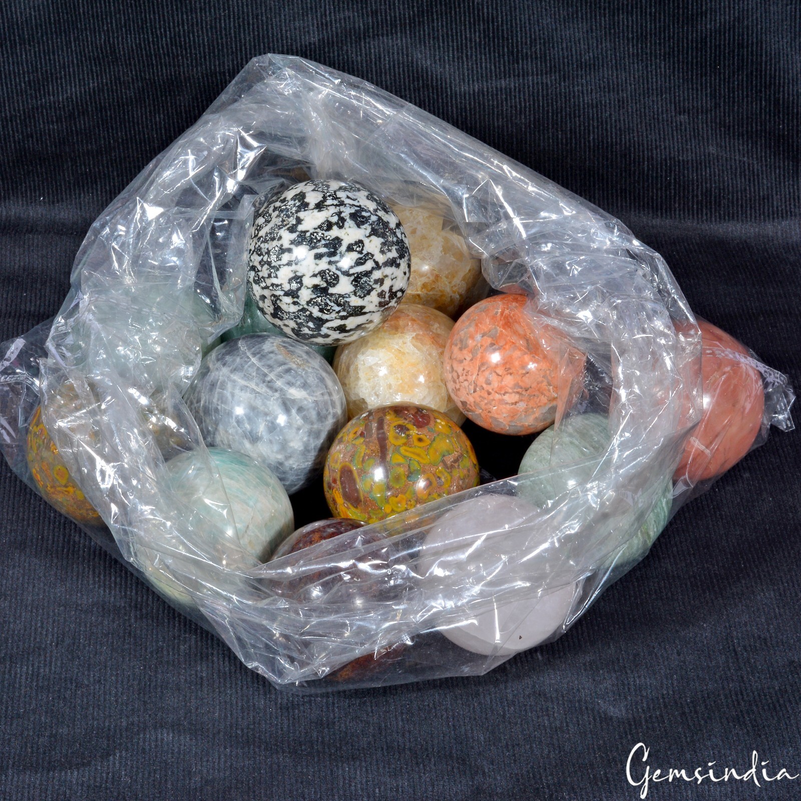 Superb 3.4 Kilo Natural Untreated Multi Gemstone Healing Crystal Sphere W Stand