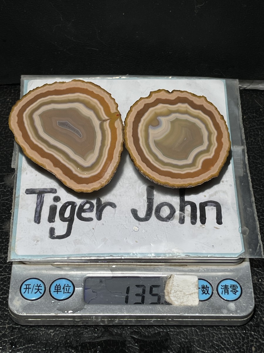 1Pair China Agate Hebei xuanhua natural Slices Crystal collectible 135g 112
