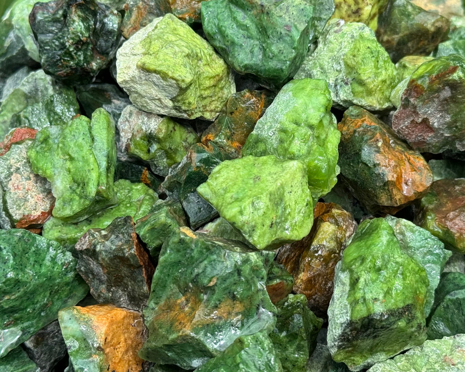 2 lb Bulk Wholesale Lot of Natural Rough Chrysoprase Crystals (Raw Rock Mineral)