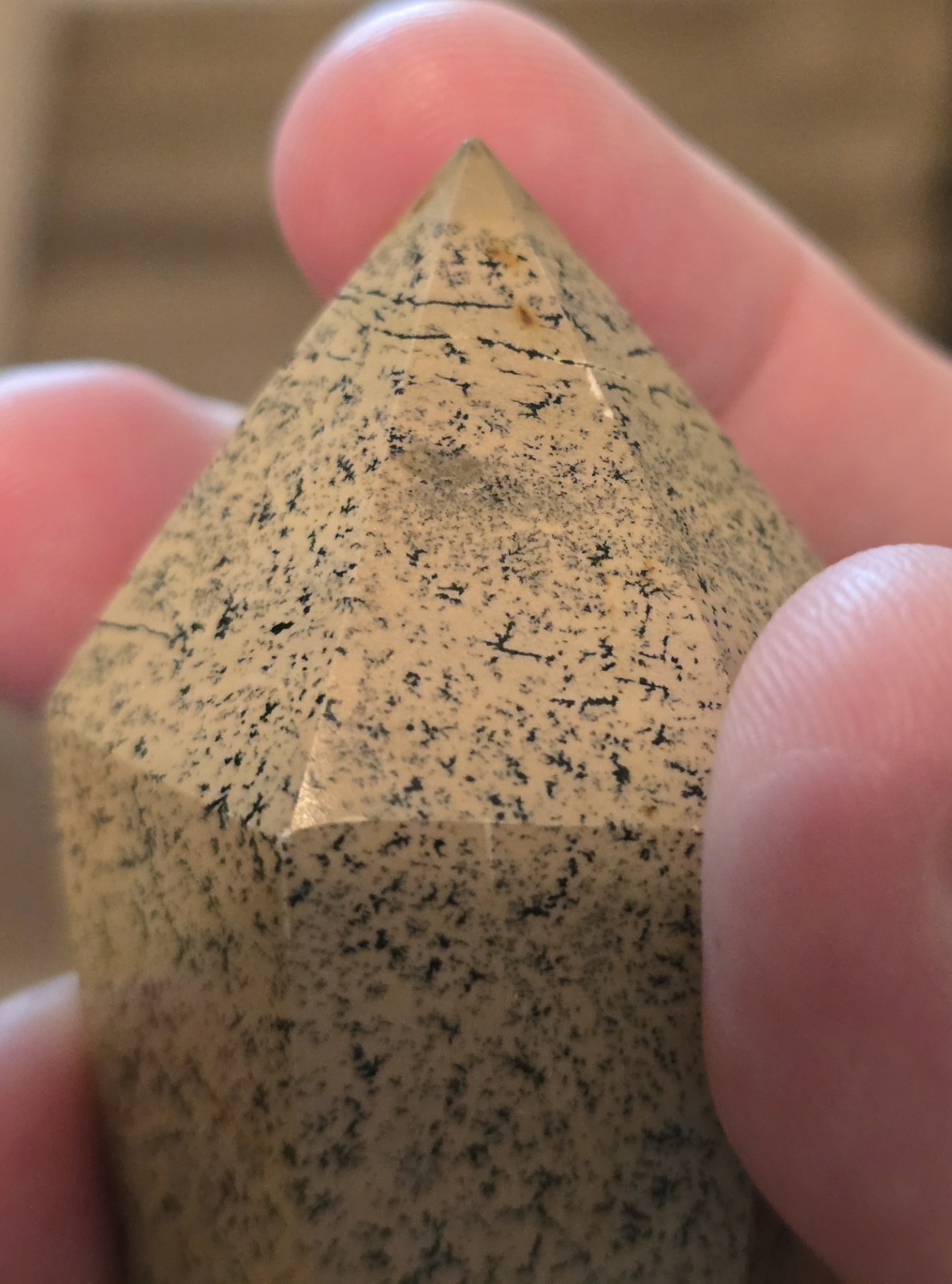 Picture Jasper Polished Wand Display Specimen, 9.4 oz, 7 Inches Tall w/stand