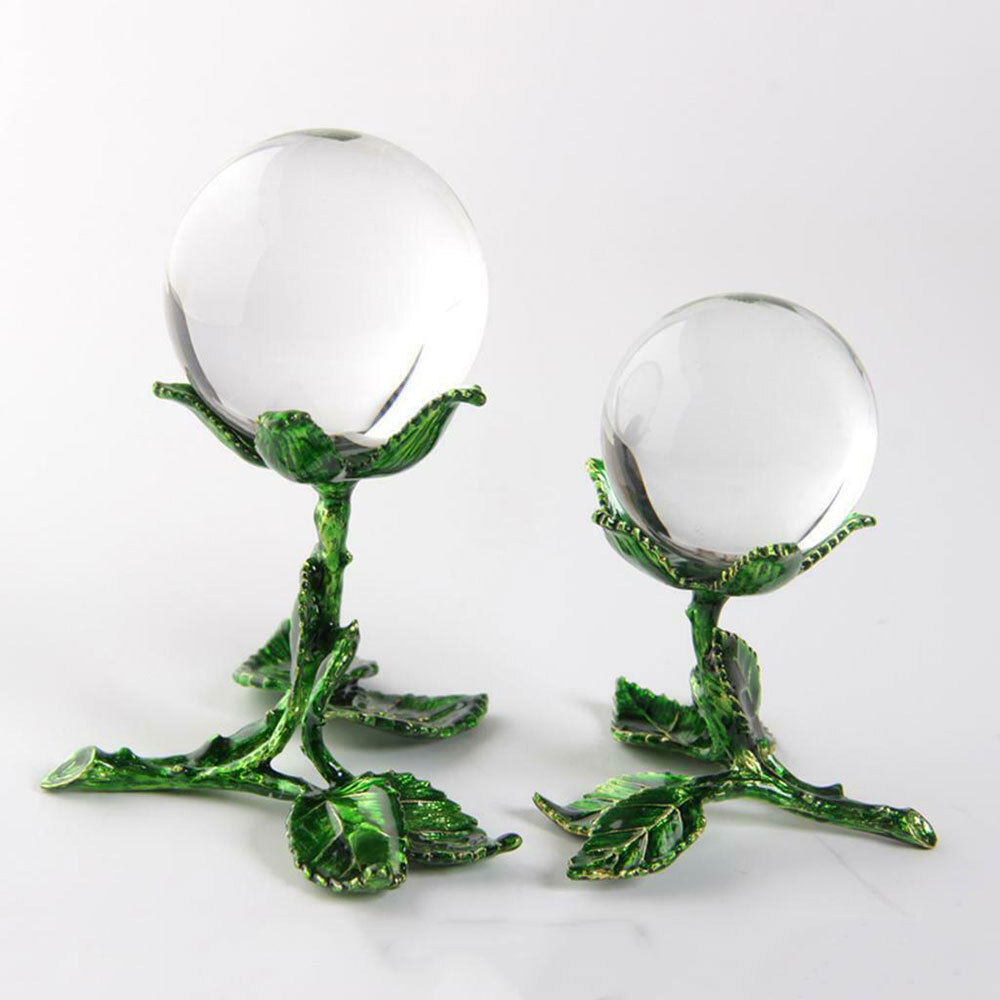 Wood Metal Display Stand Base Decor For Crystal Ball Sphere Globe Cluster Holder