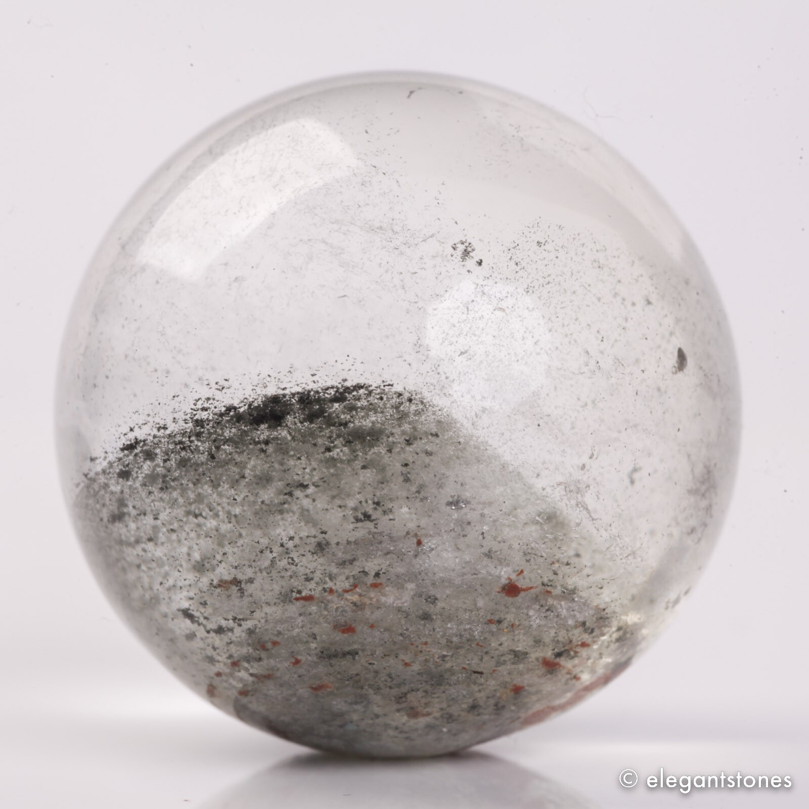89g40mm Natural Garden/Phantom/Ghost/Lodolite Quartz Crystal Sphere Healing Ball