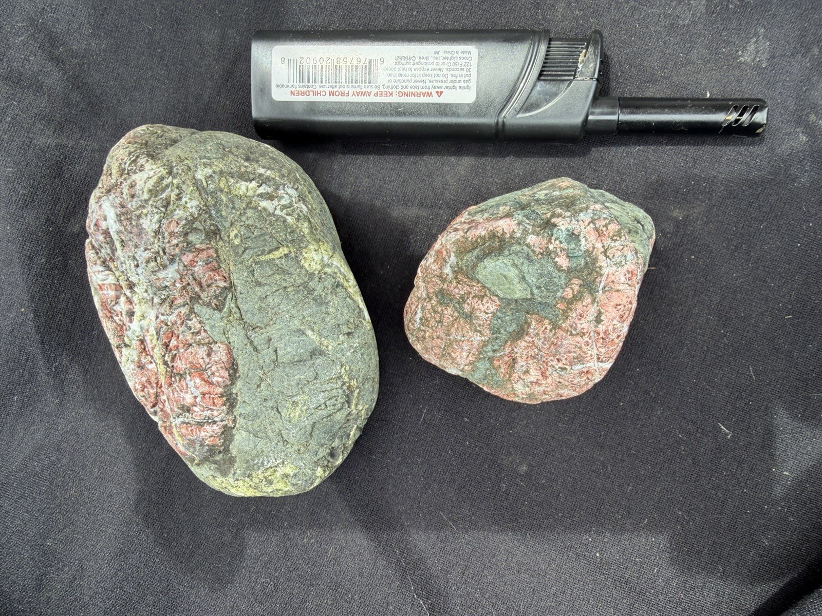 “The Dragon Eggs” Pair | Rare Red & Green Natural River Stones/ Lapidary/Display