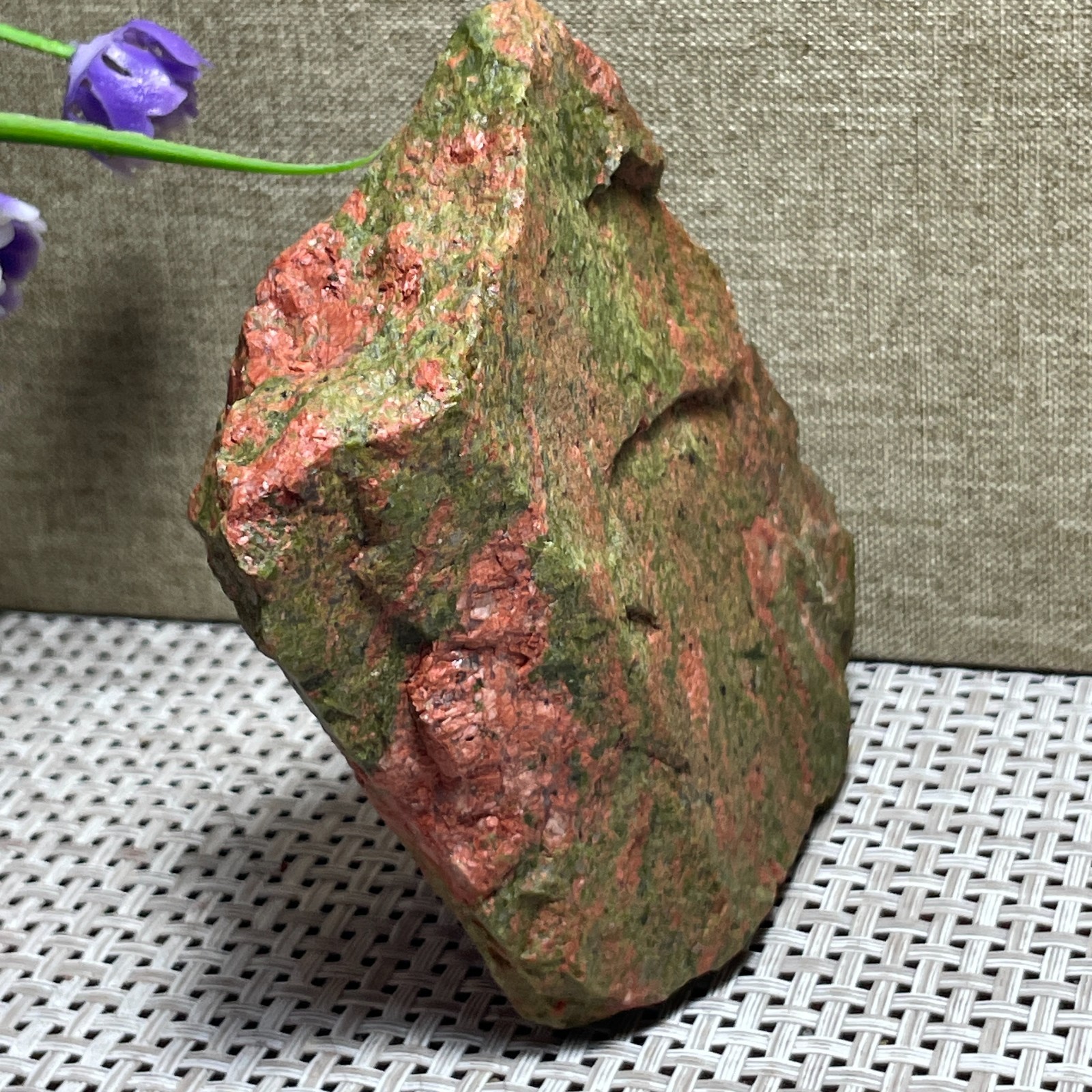 Unakite Stone rough raw Rocks Mineral original Specimen home decoration 365g
