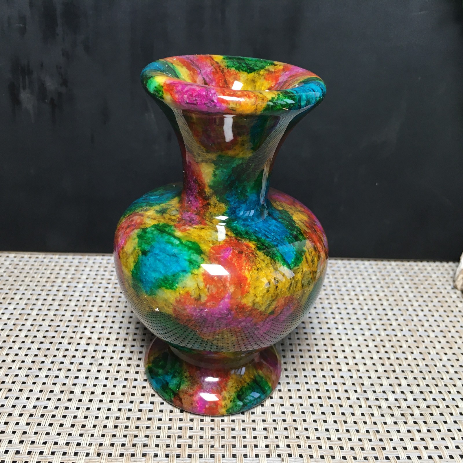 894g Natural “Seven Colors Jade” vase specimen -Taiwan China 03