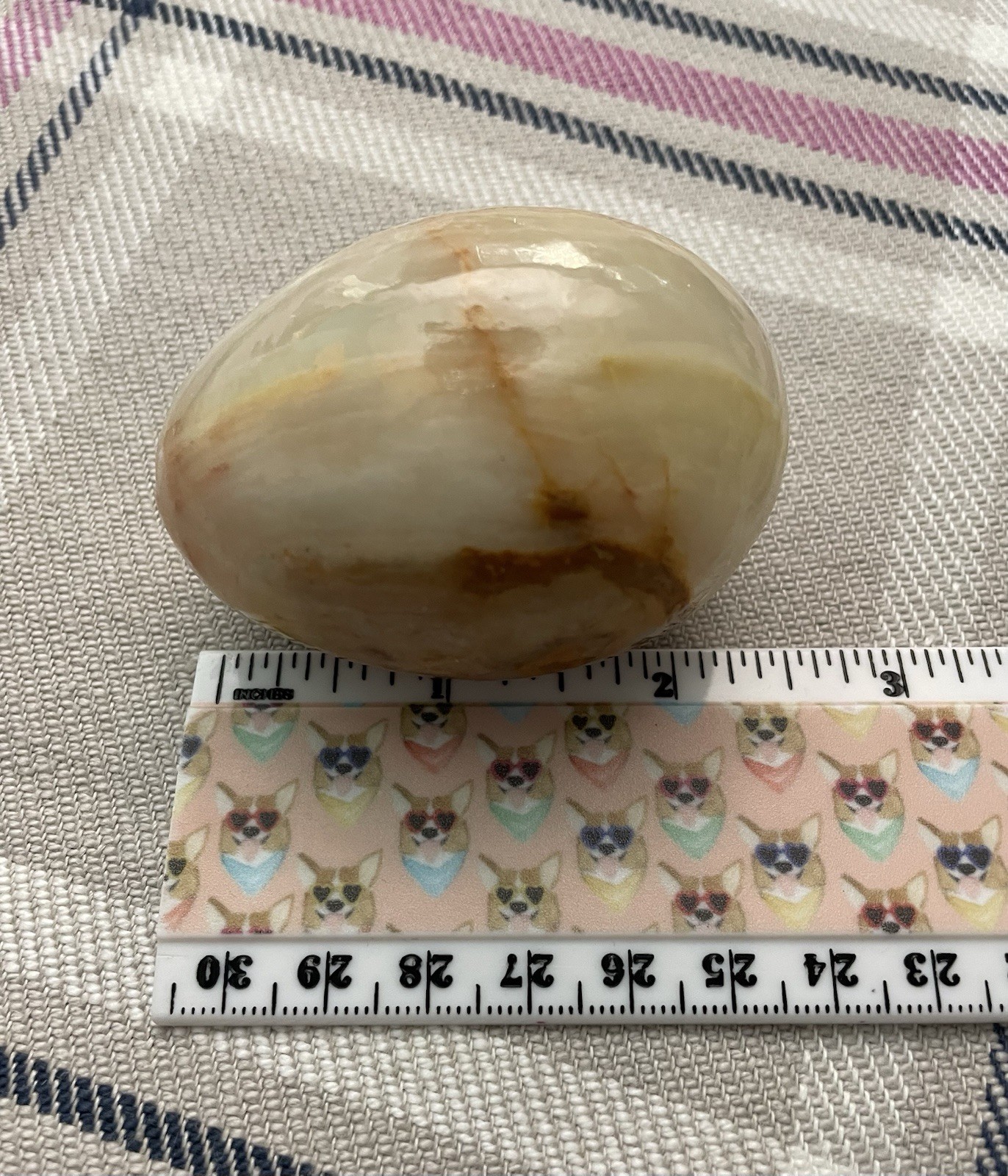Vintage Lacquered Agate Polished Egg 2 1/2 Inches Long