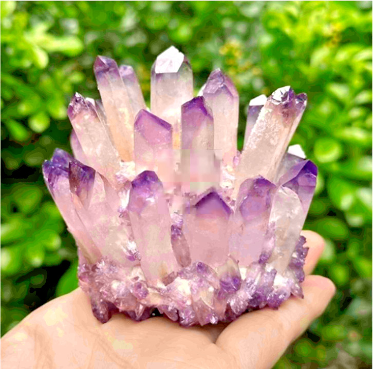 300g Amethyst Phantom Cluster Healing Mineral Rocks Specimens Purple Crystal
