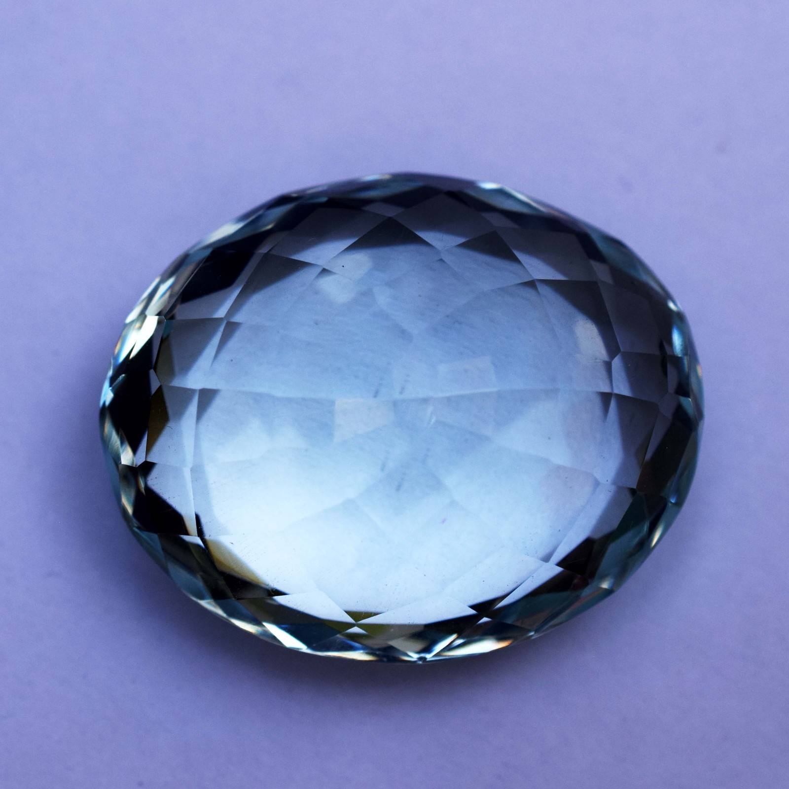 100 CT Flawless Sky Blue Aquamarine Oval Faceted Cut Certified Loose Gemstone