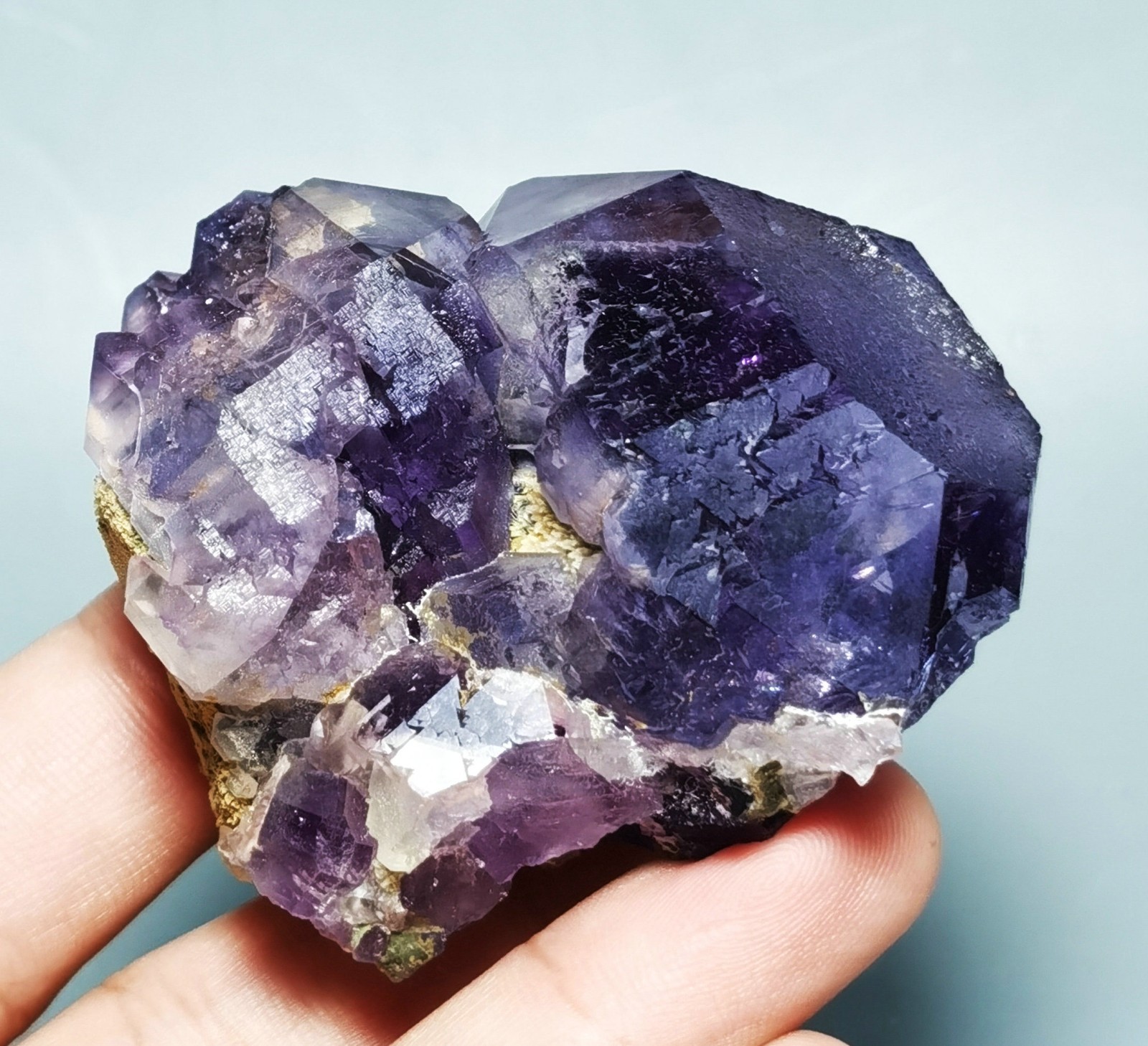 Natural Transparent Purple Window Fluorite Mineral Specimen China
