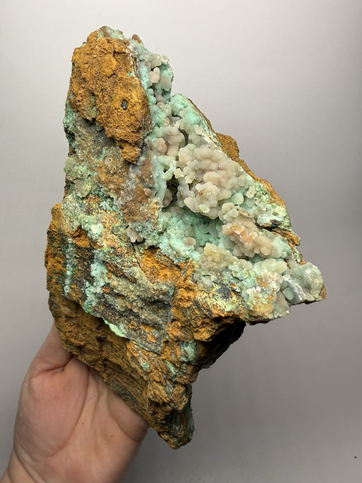 8” Druzy Mint Green Smithsonite Cluster — Indonesia