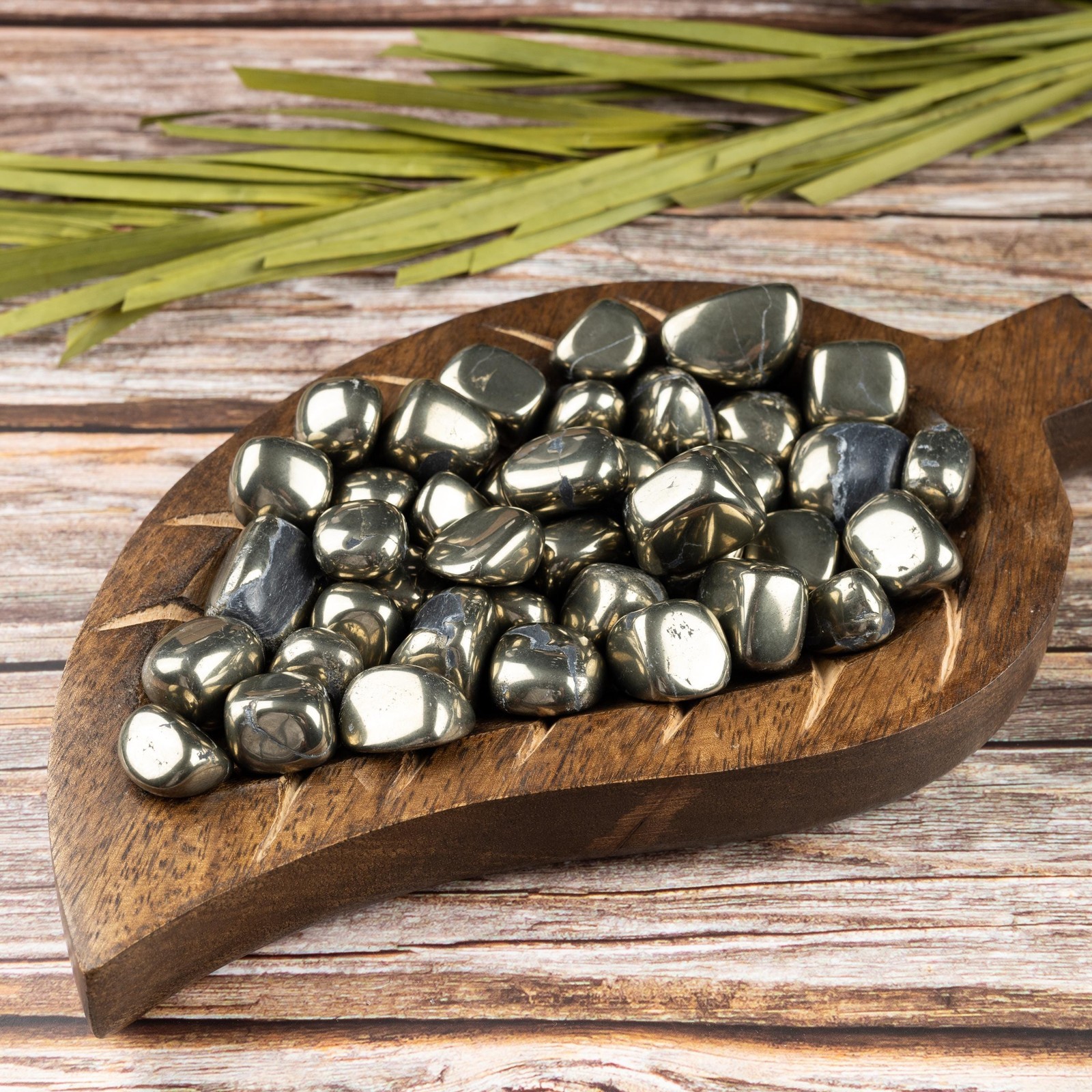 Pyrite Crystal Tumble Stone, Polished Stone for Meditation & Healing