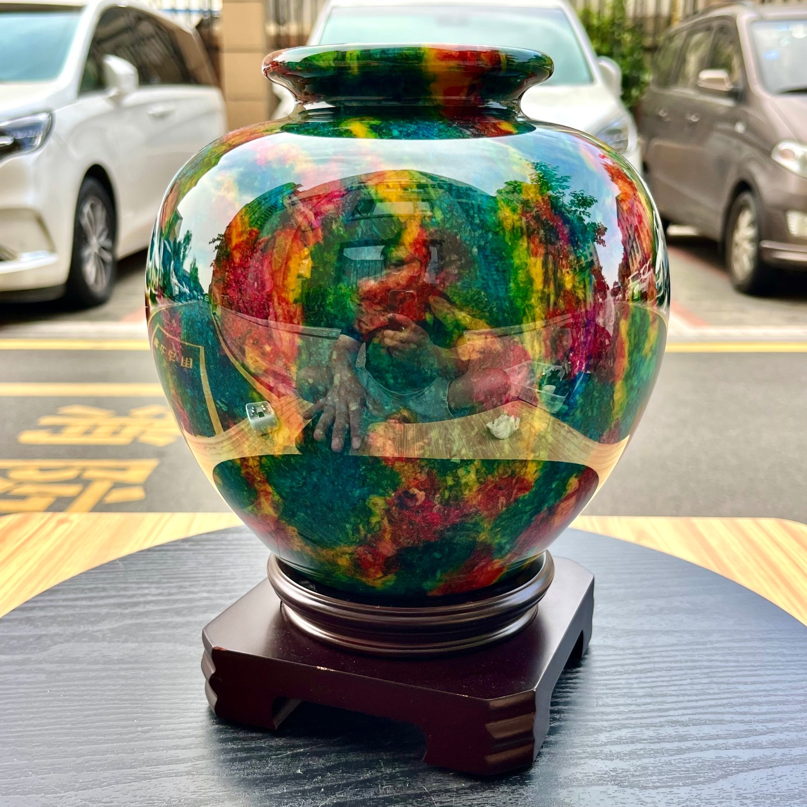 9.24LB Natural “Seven Colors Jade” vase specimen -Taiwan China