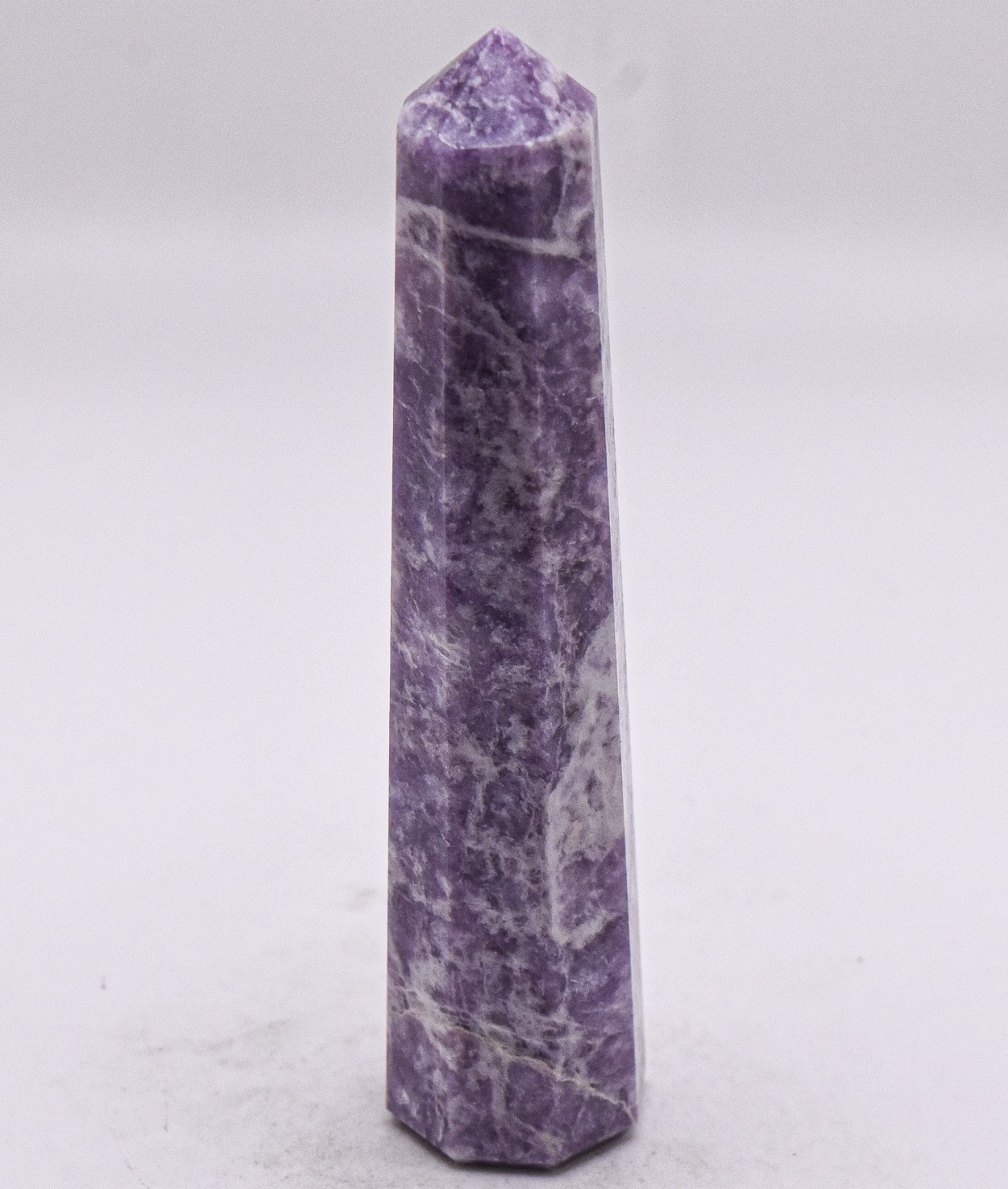 4″ Lepidolite Obelisk Polished Purple Lilac White Gemstone Crystal Mineral Brazl