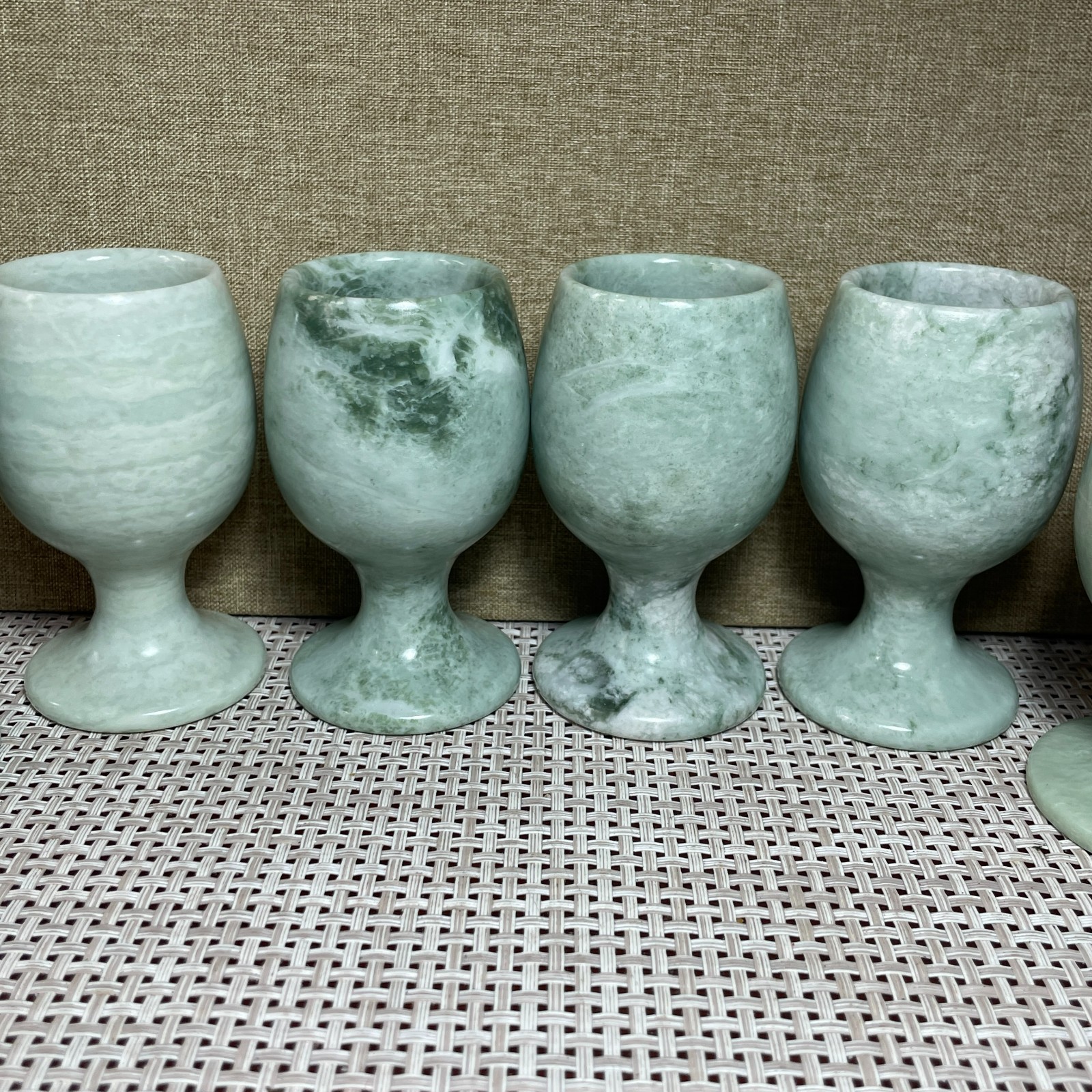 3.4 in Jade stone Cup Goblets Wine Glasses Random 1pcs