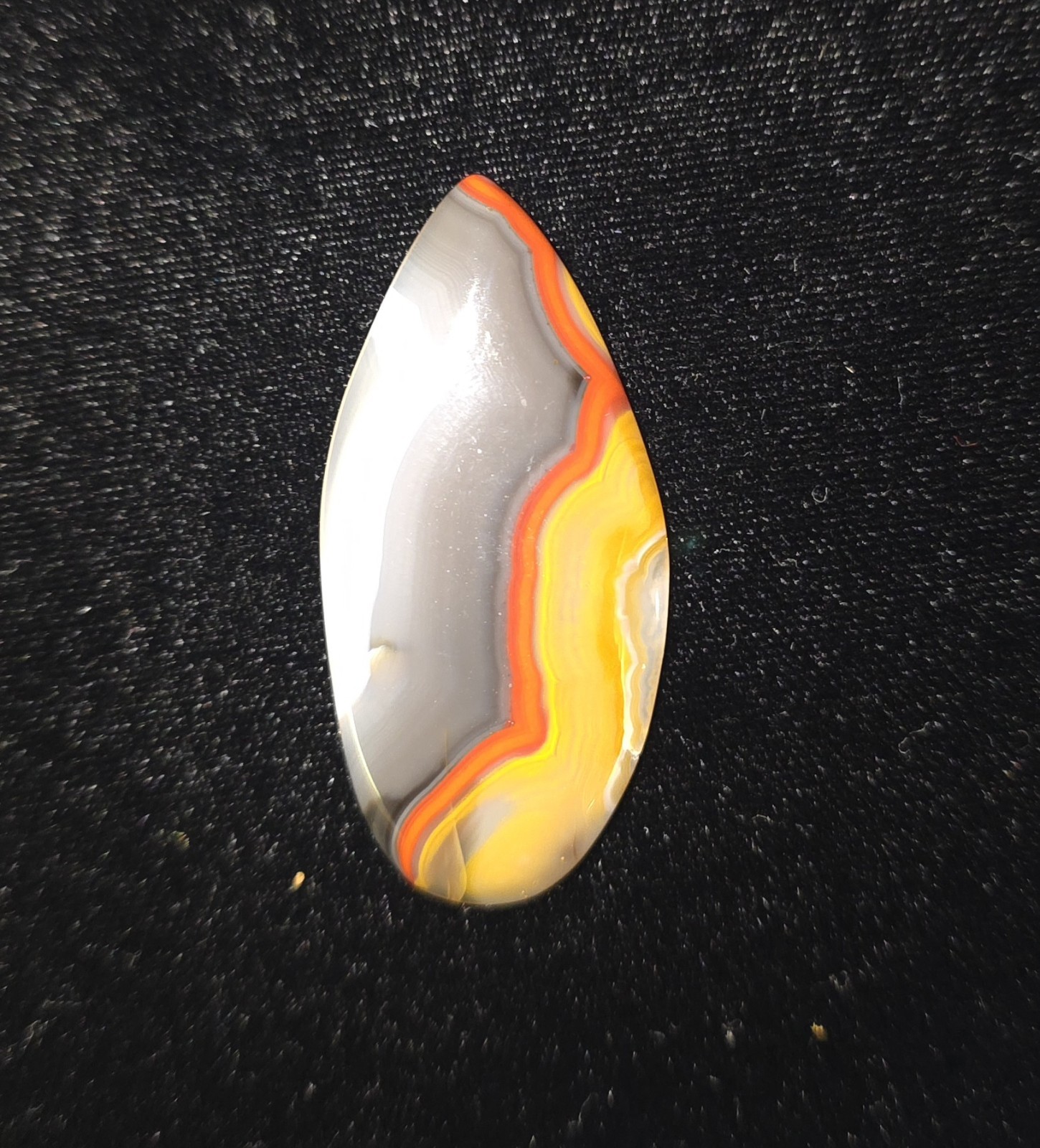 2 Rare Red Black Clear Banded Kentucky Agate Cabochon Ready to Set #C-8