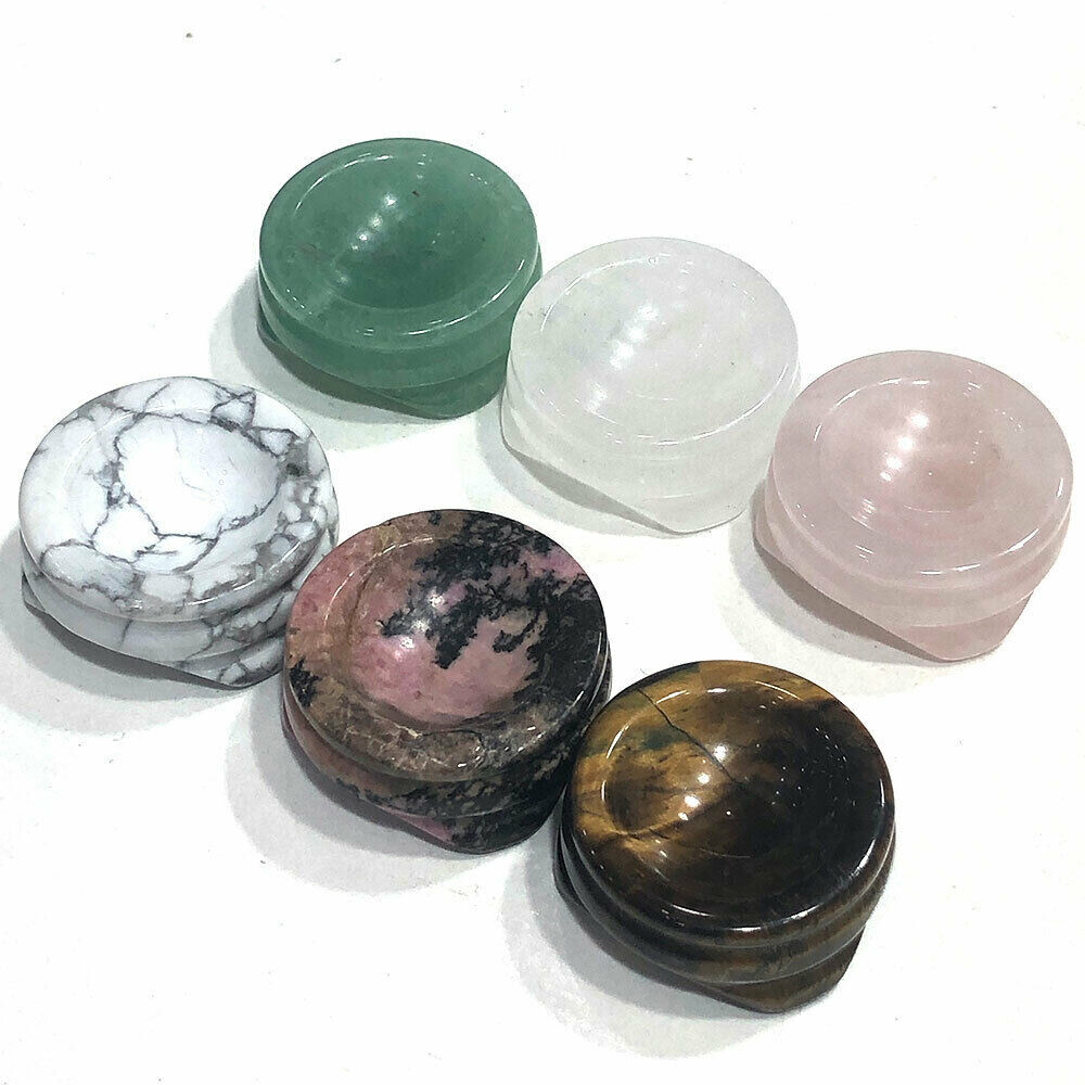 Natural Crystal Ball Holder Base Display Sphere Egg Support Stand Stone Home