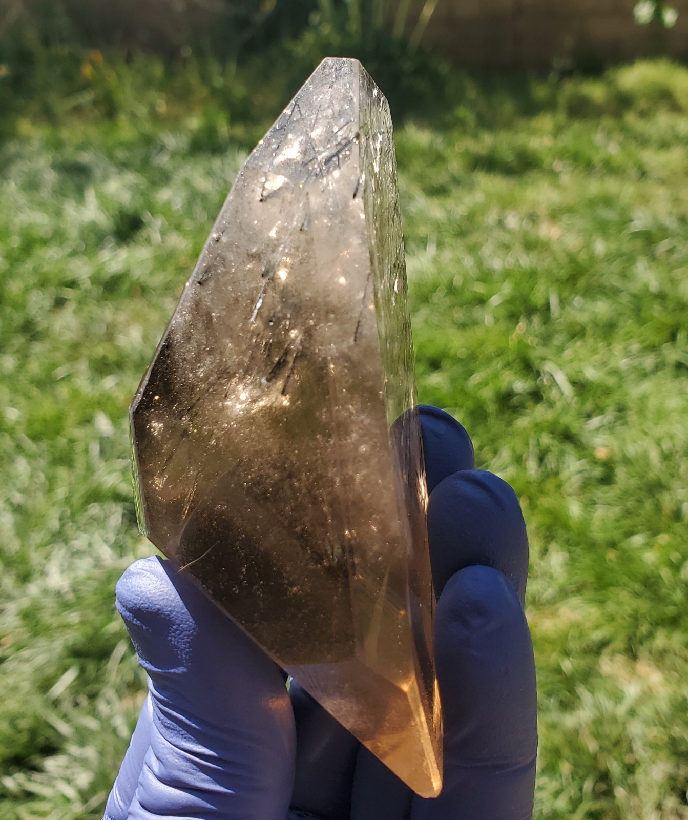 Black Tourmaline Rutilated Smoky Quartz free form Brazil 182g