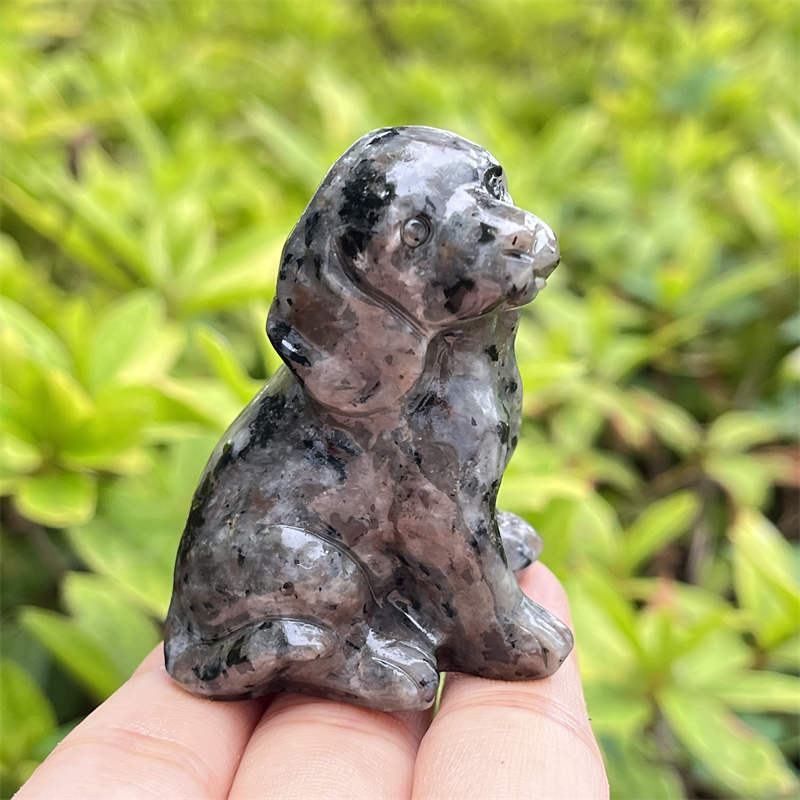 1pc Natural yooperlite dog skull hand carved Quartz Crystal skull Healing