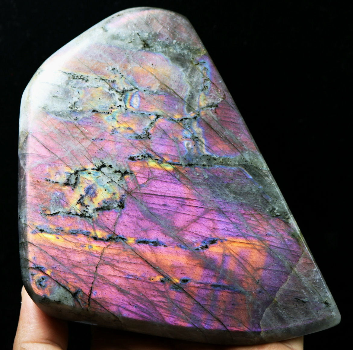 3.03lb Natural Nice Rainbow Purple Flash Labradorite Spectrolite Crystal Stone