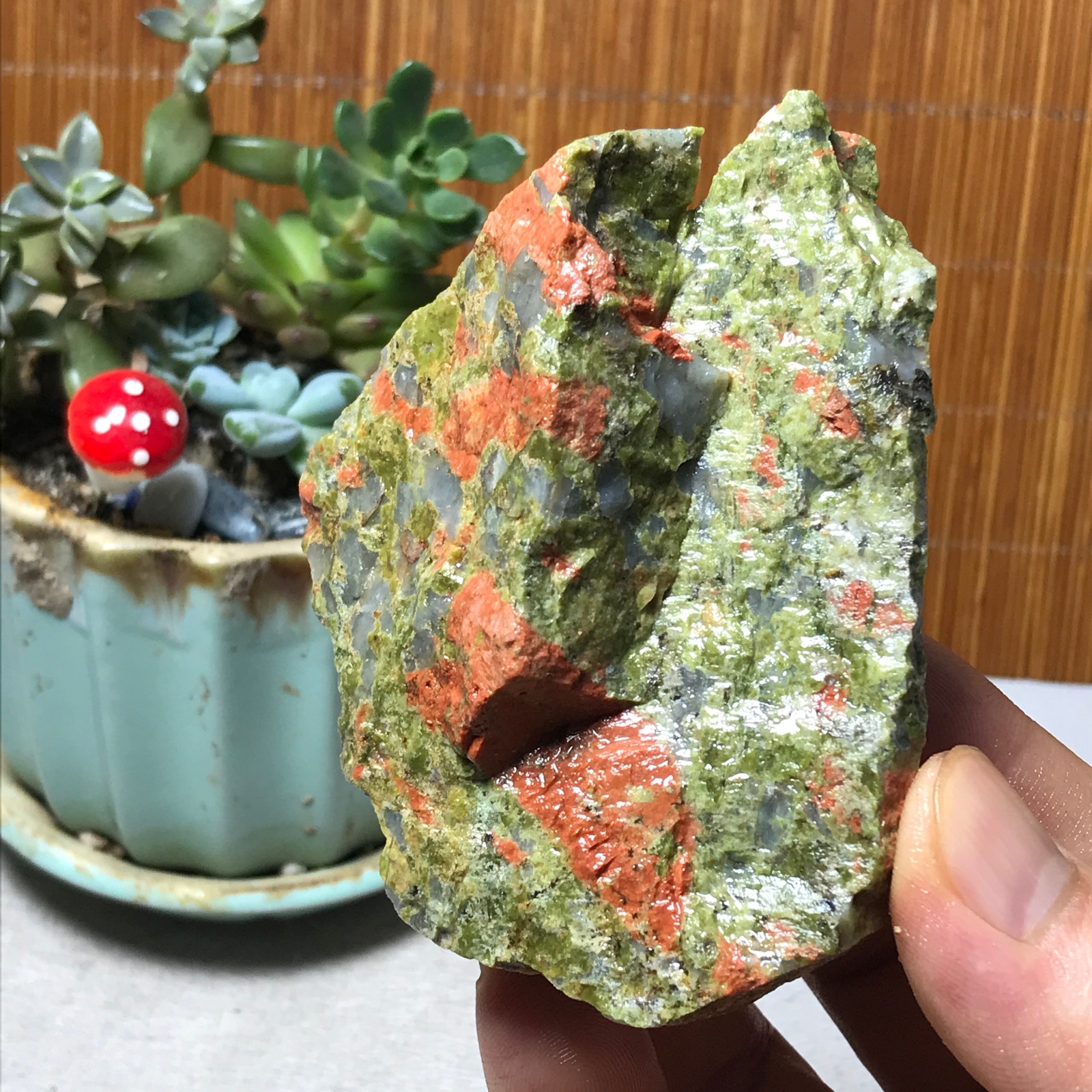 152g Natural Unakite Crystal gemstone Rough Mineral Specimen healing A6364