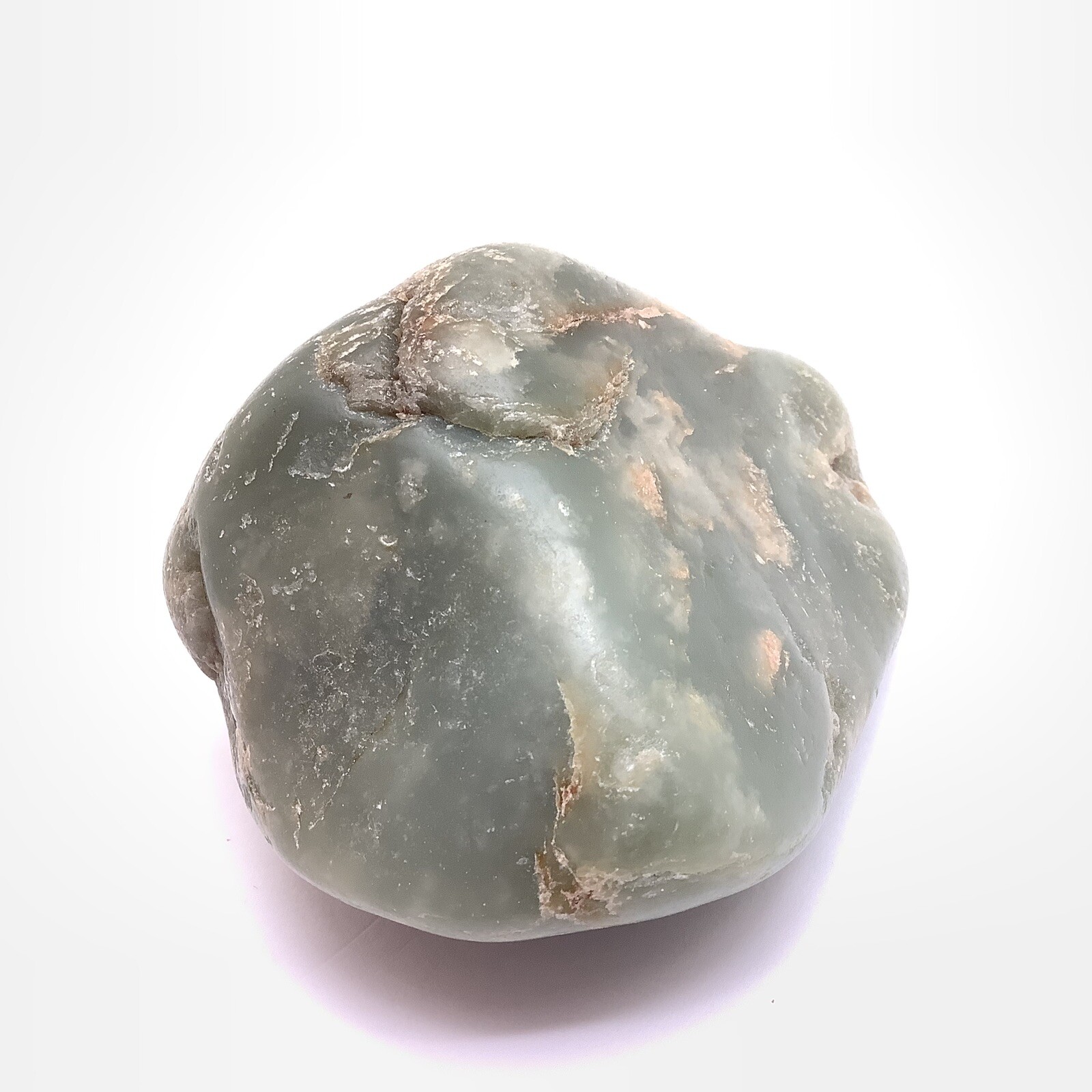 Hetian Jade Cobble Celadon Green Nephrite Jade Stone Specimen Hotan China 461g