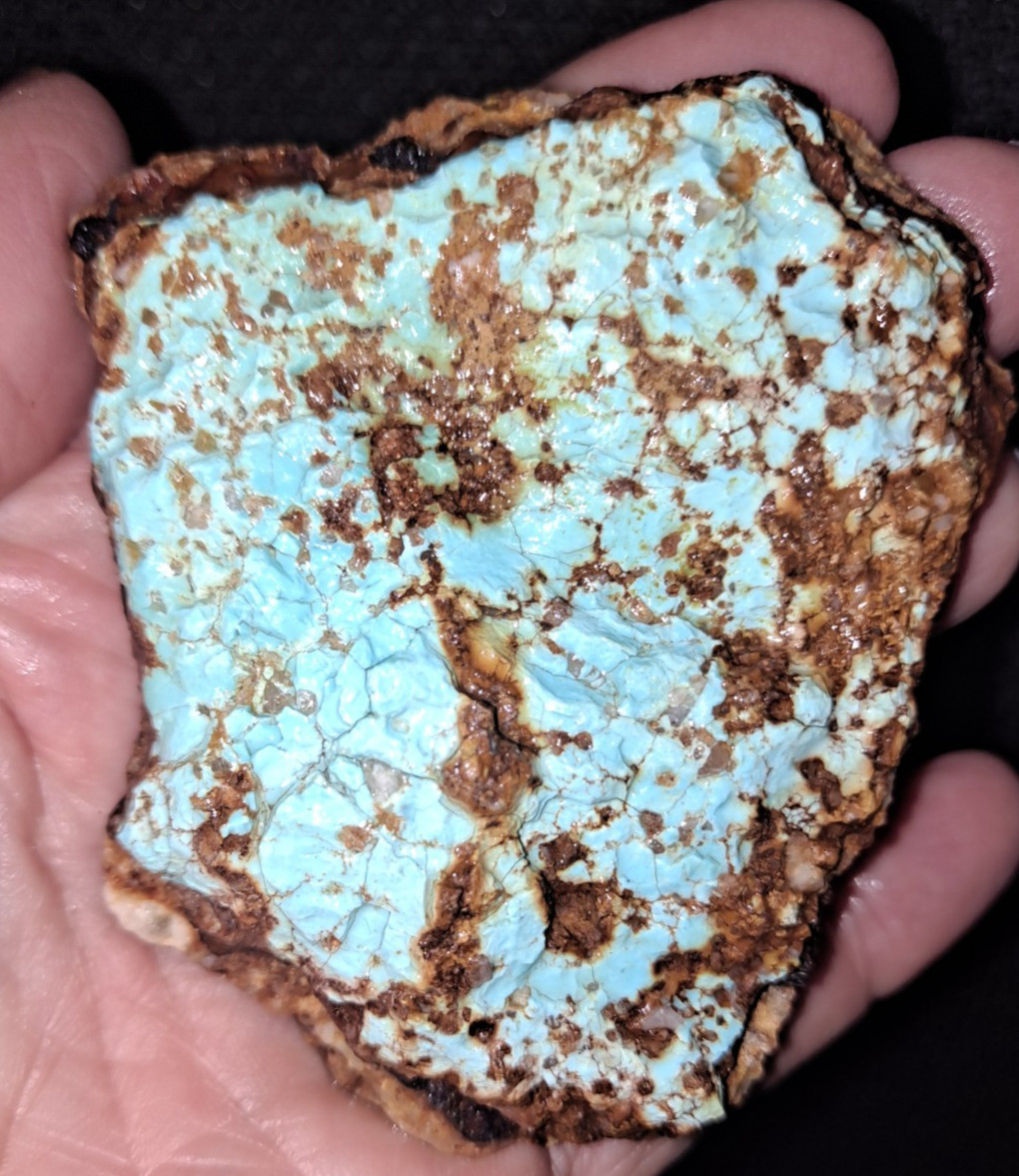 Turquoise sky blue natural old stock Kingman AZ matrix rough specimen 3.5 oz