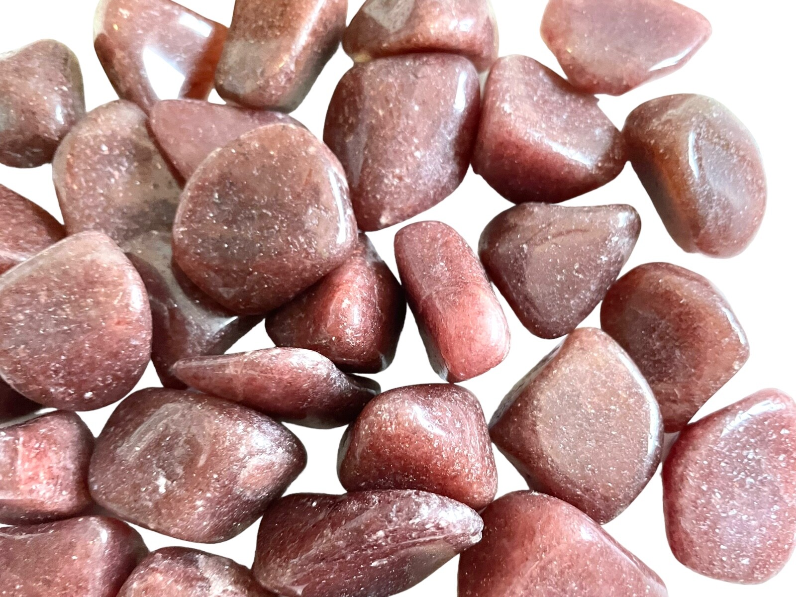 3X Raspberry Aventurine Tumbled Stones 25-30mm Healing Crystal Sacral Chakra Sex