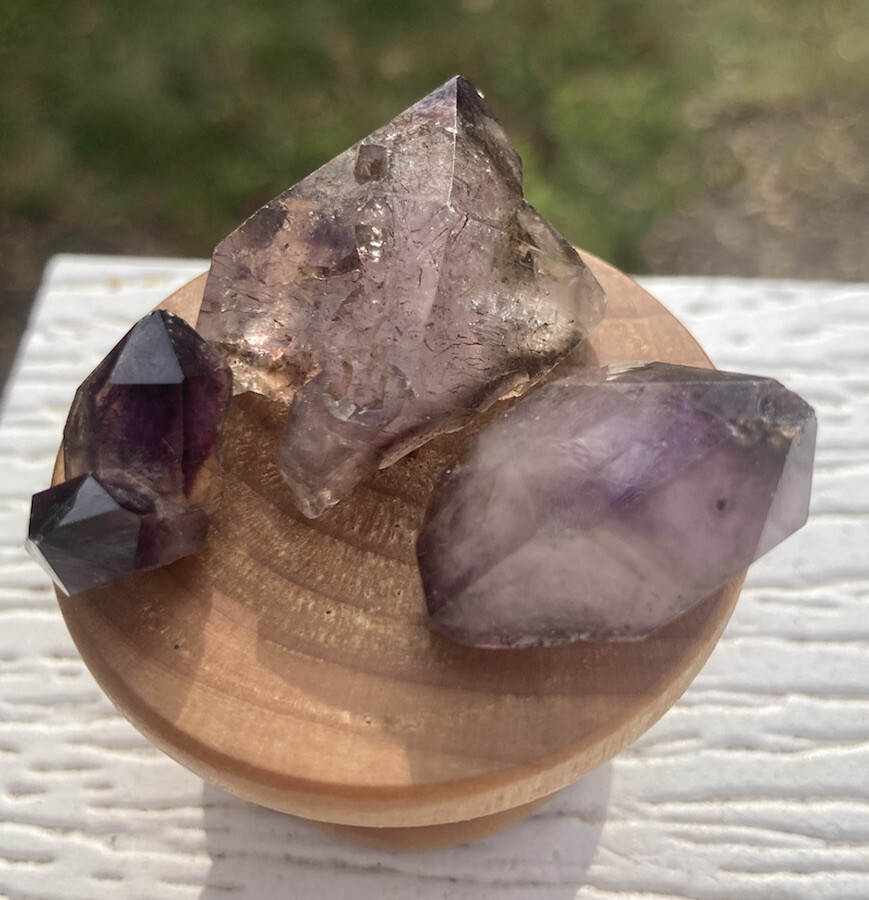 3 pcs Lot SHANGAAN SMOKY AMETHYST Healing Crystal Points Bulk Chiredzi Zimbabwe