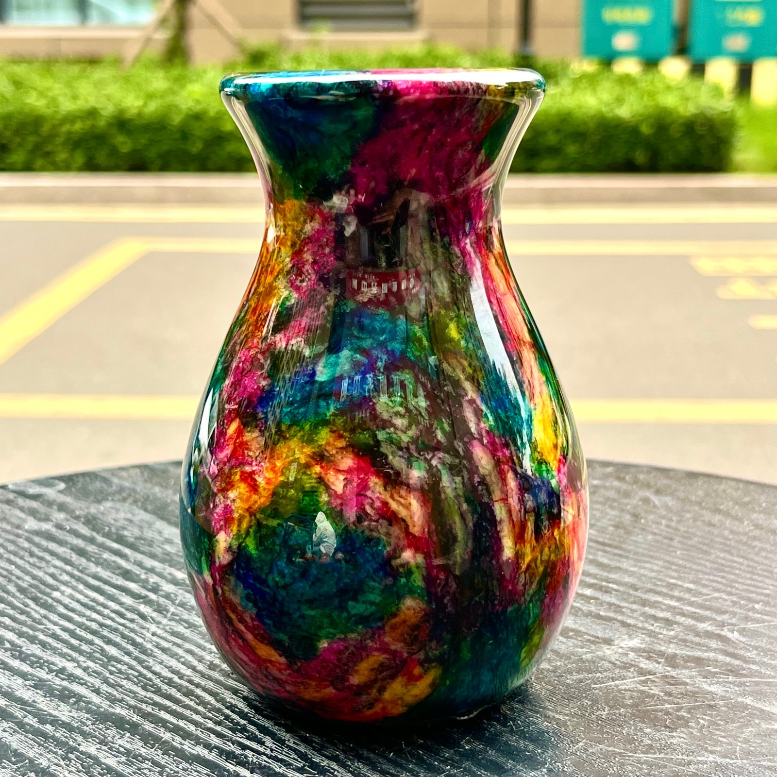 1.14LB Natural “Seven Colors Jade” vase specimen -Taiwan China