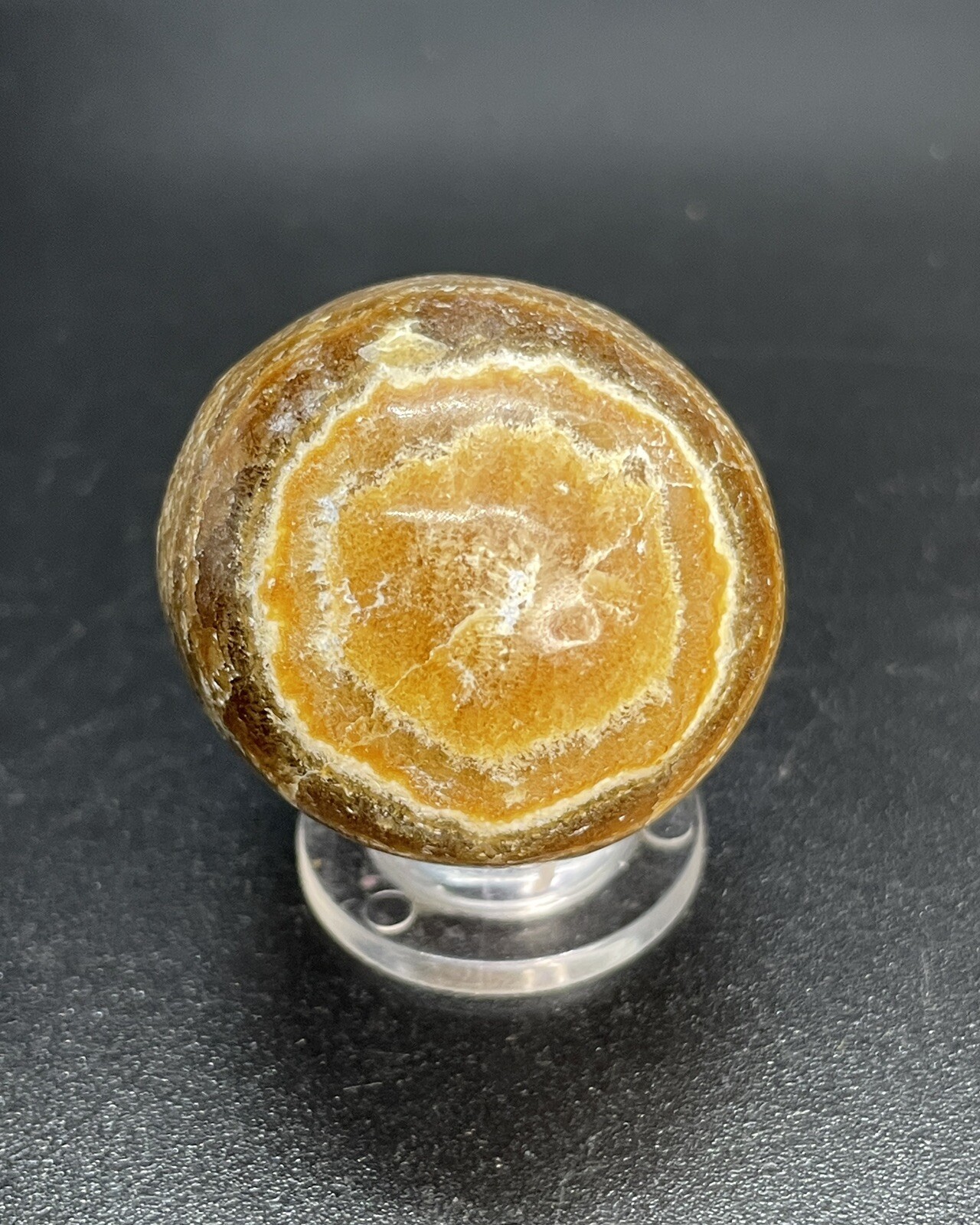 Brown Multi Banded Marble Sphere Brown Banded Agate Orb Ball 1.457”