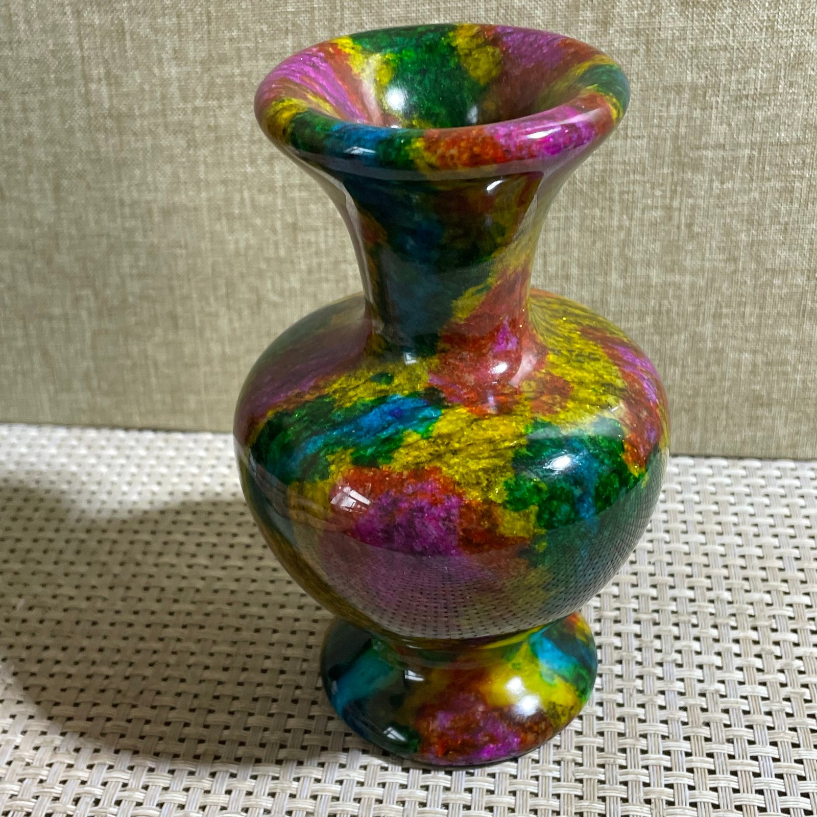 820g Seven Colors Jade vase specimen Decorative -Taiwan China
