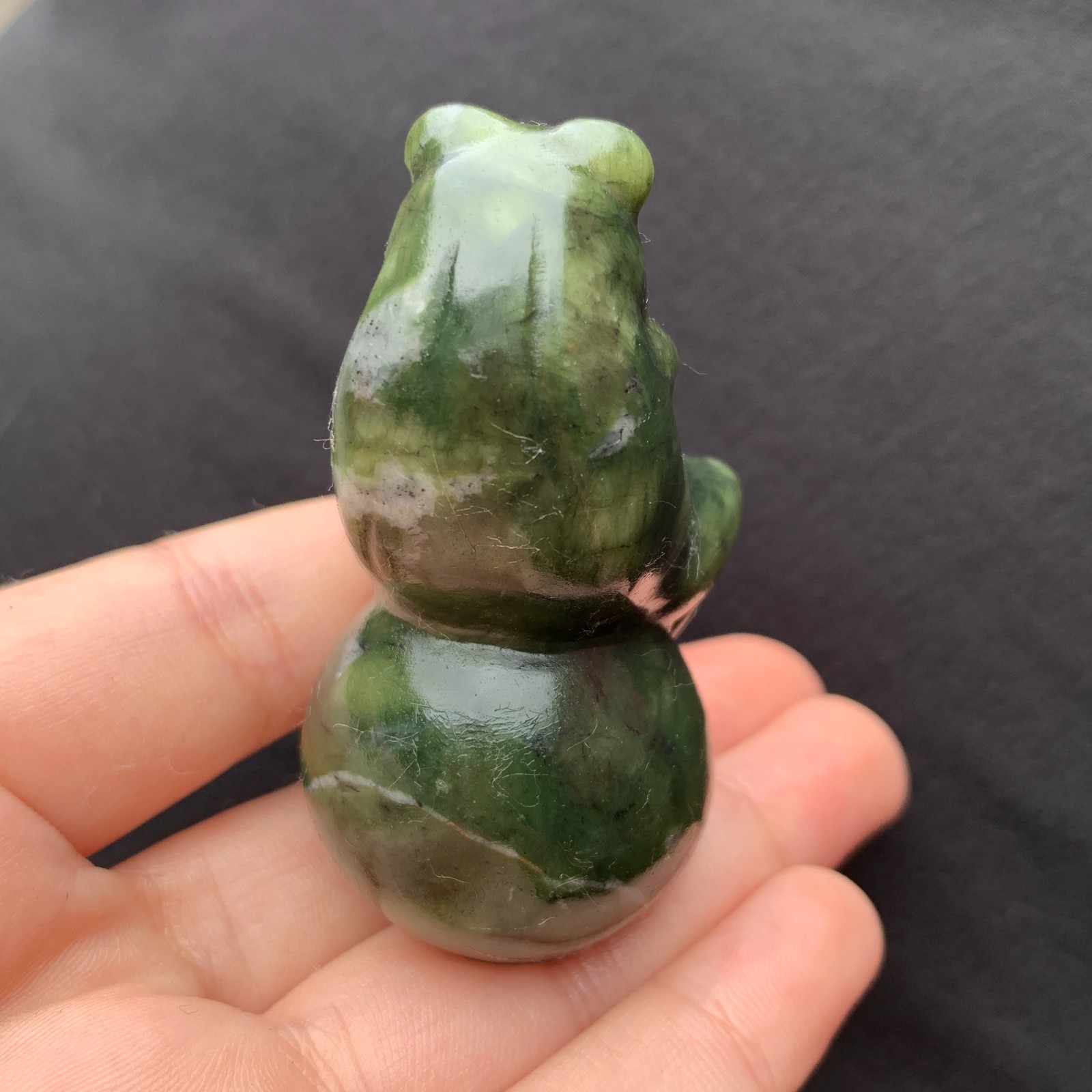 1pc Natural Serpentine Quartz Carved Frog Skull Crystal Reiki Healing Decor