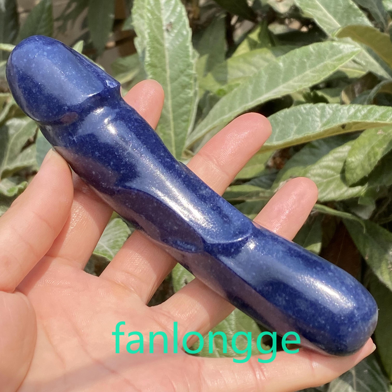 6in Natural blue Aventurine Male Penis Quartz Crystal Skull Massager scrub 1PC