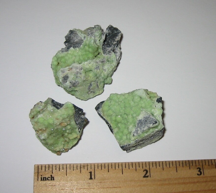 3pc BEAUTIFUL NATURAL 0.9″- 1.5″ LIGHT GREEN WAVELLITE CRYSTAL CLUSTERS ~ 51g *1