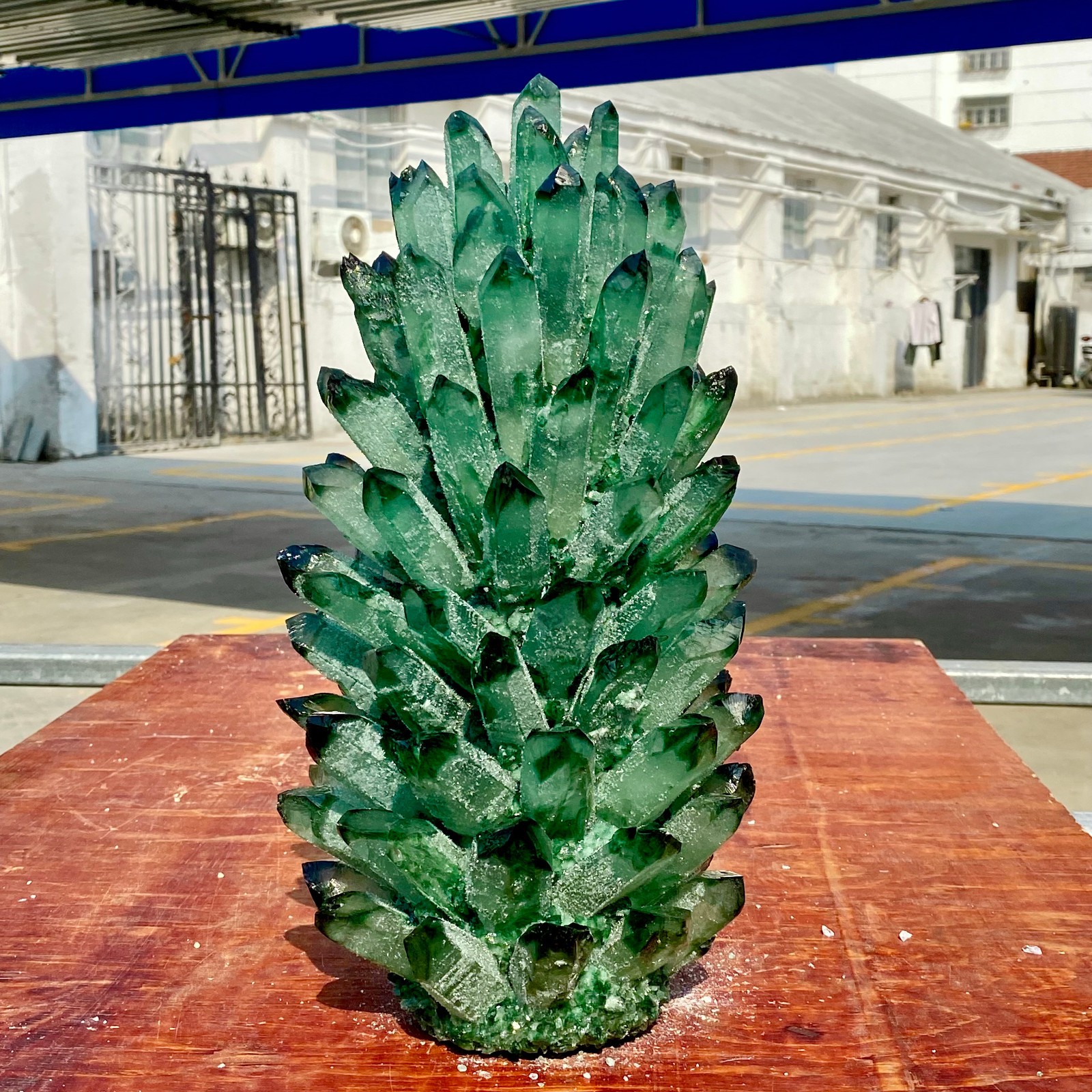 19.8LB Newly discovered green phantom quartz crystal cluster minerals