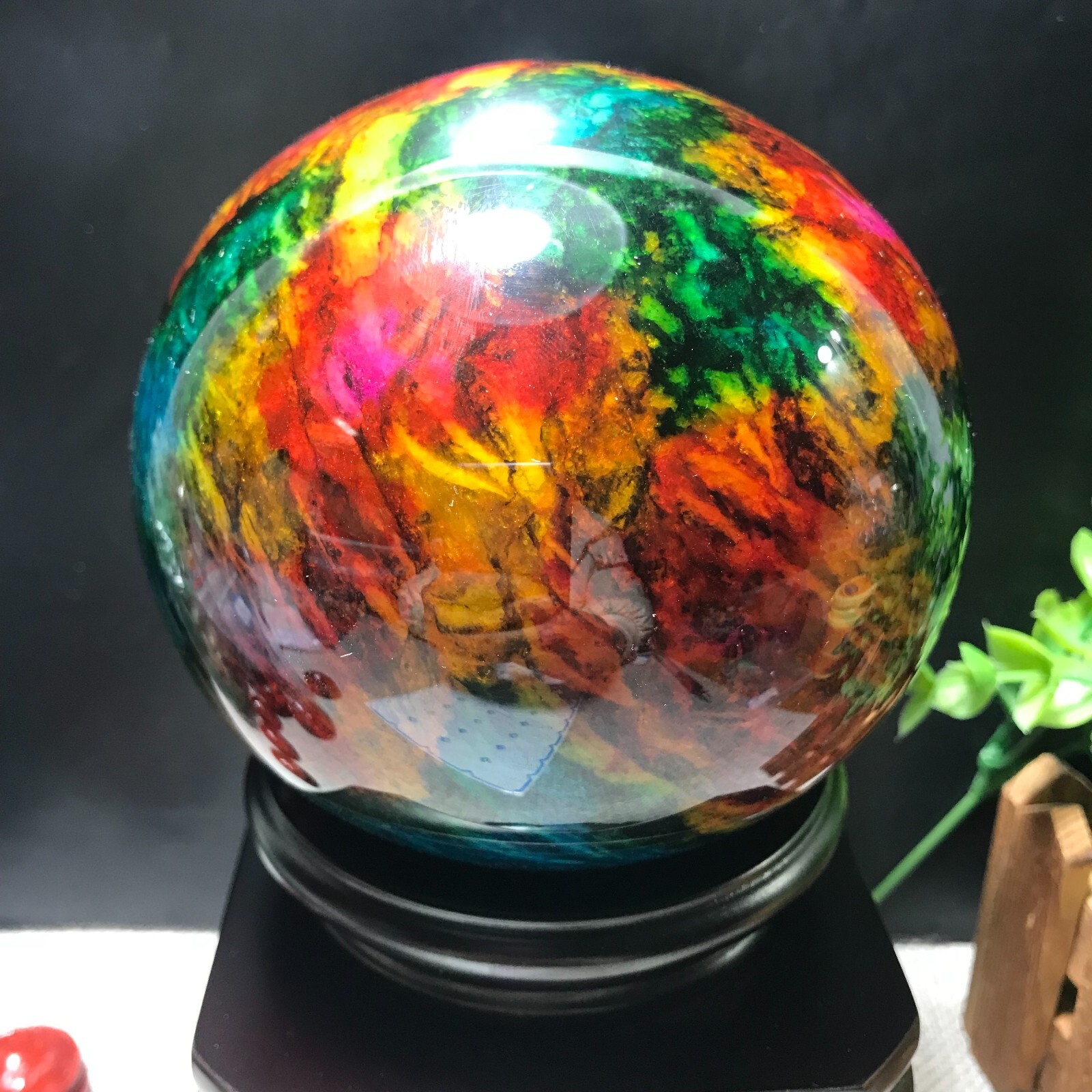 103mm 1680g “Seven Colors Jade” sphere specimen -Taiwan China Gift 01