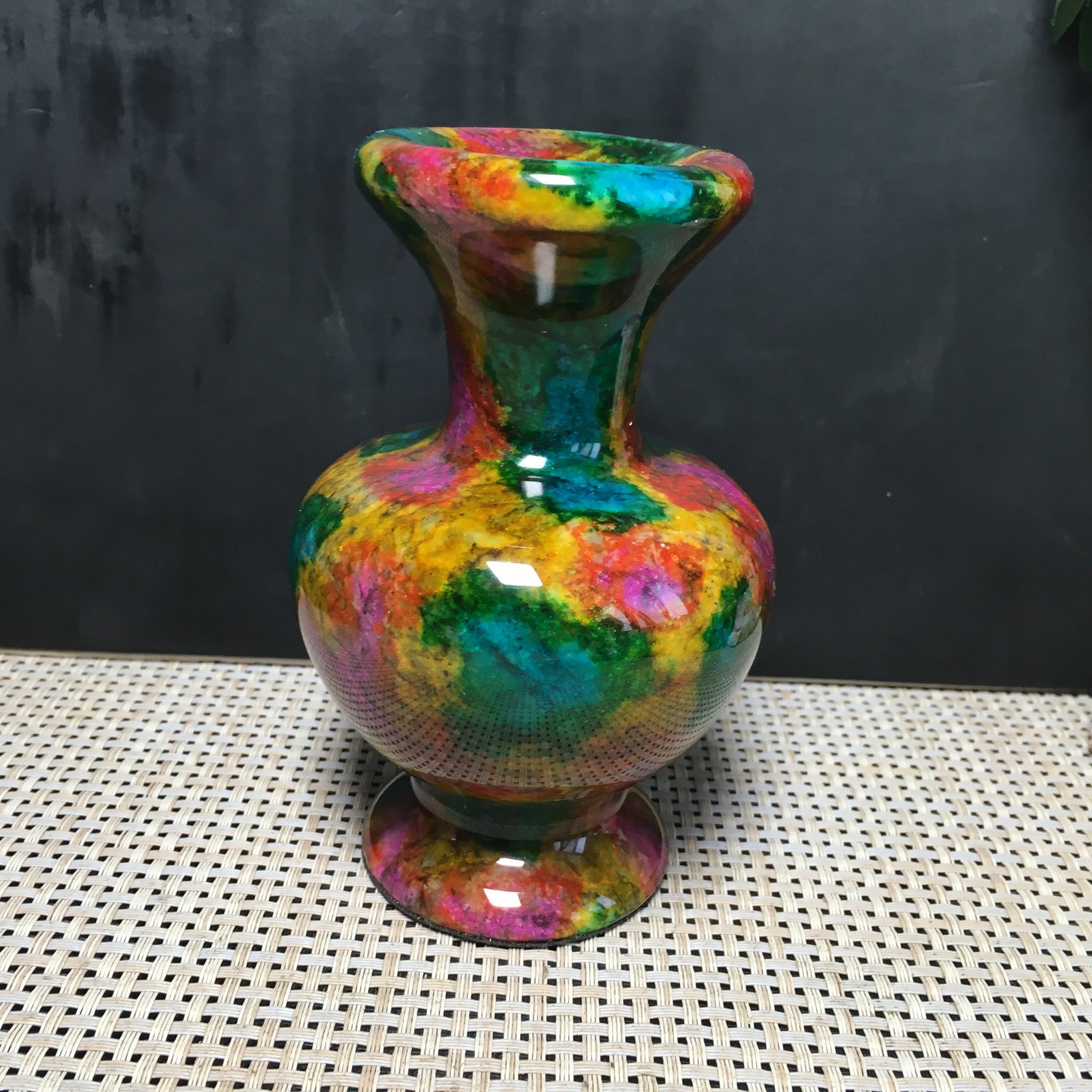 873g Natural “Seven Colors Jade” vase specimen -Taiwan China 01