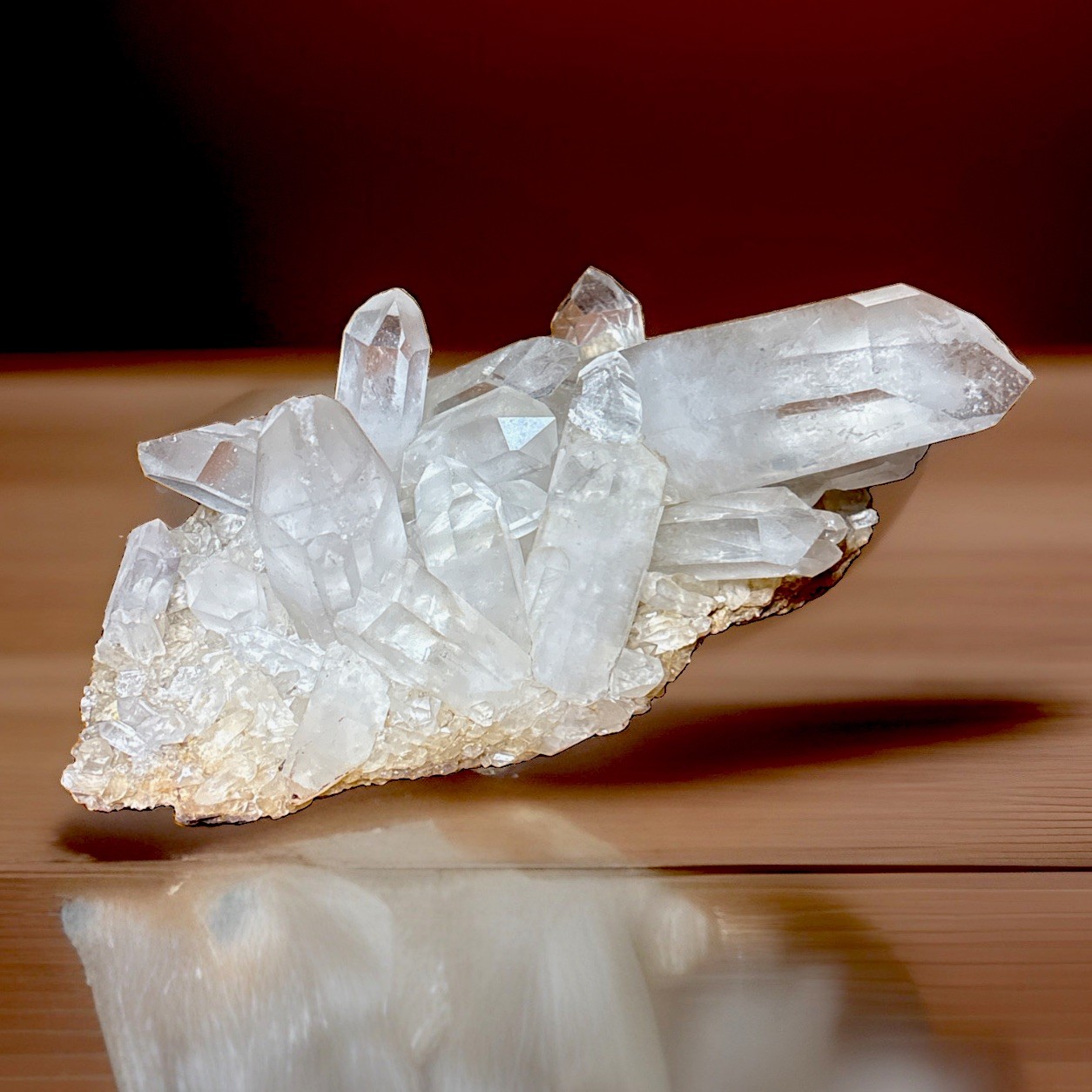 Set Of 2 Free Standing Natural Clear Crystal Quartz Decor Pieces Totaling 5lbs