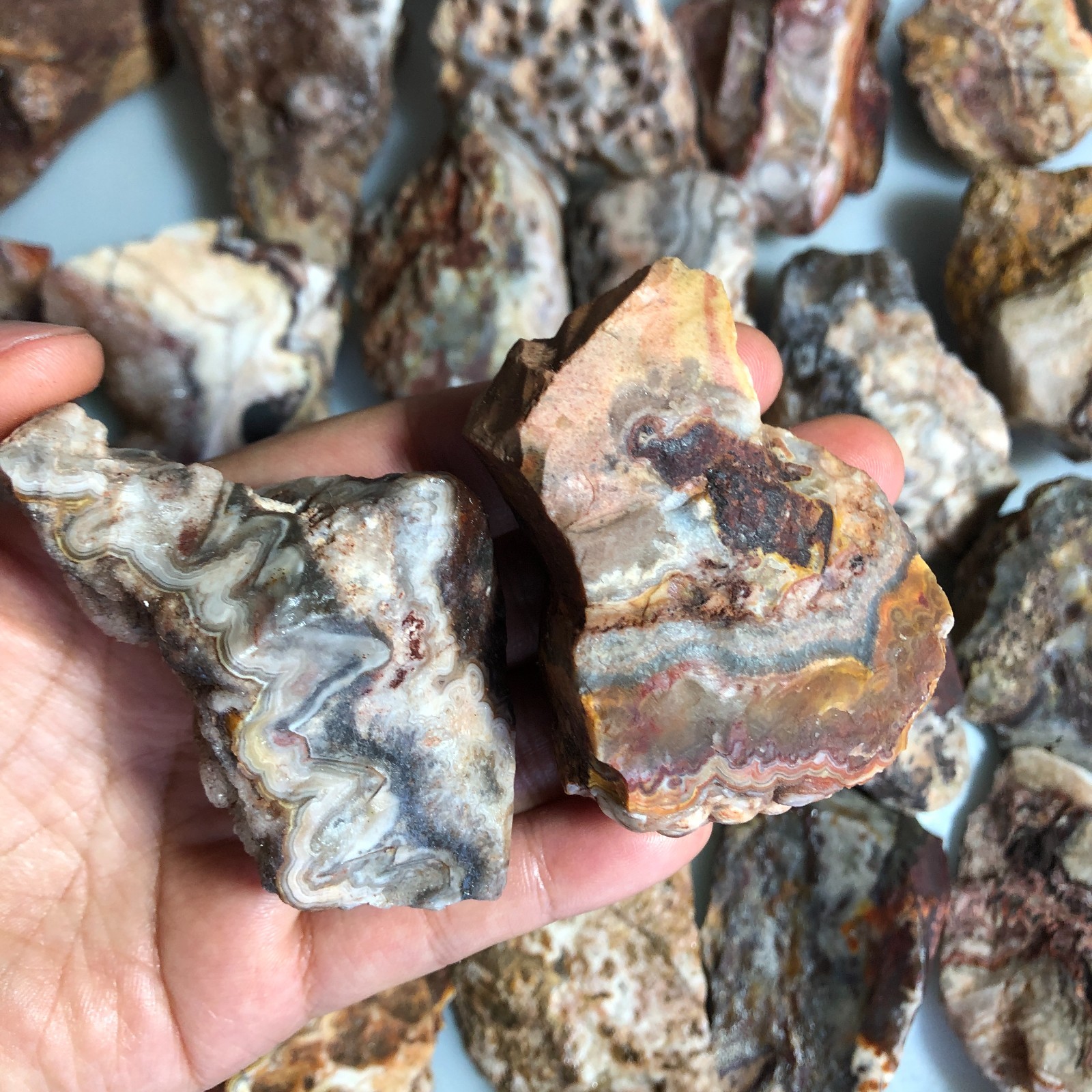 5kg wholesale Natural crazy Mexican agate Crystal gemstone rough original