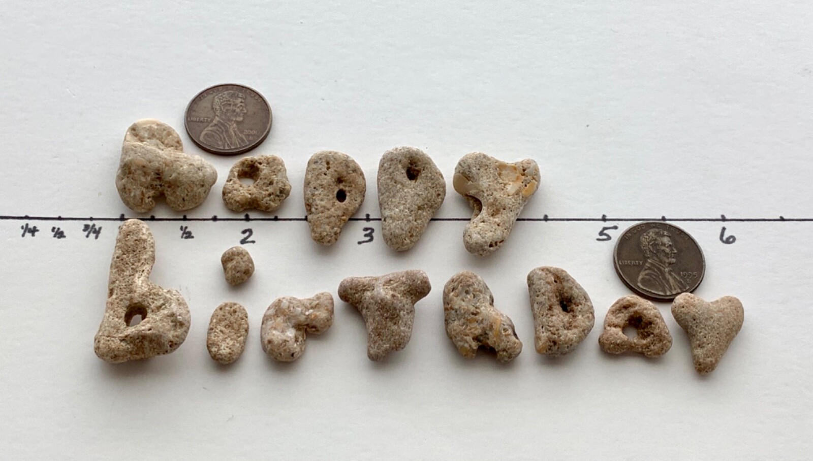 HAPPY BIRTHDAY Beach Stones Natural Rocks Natural Letter Shaped Sign Text hag US