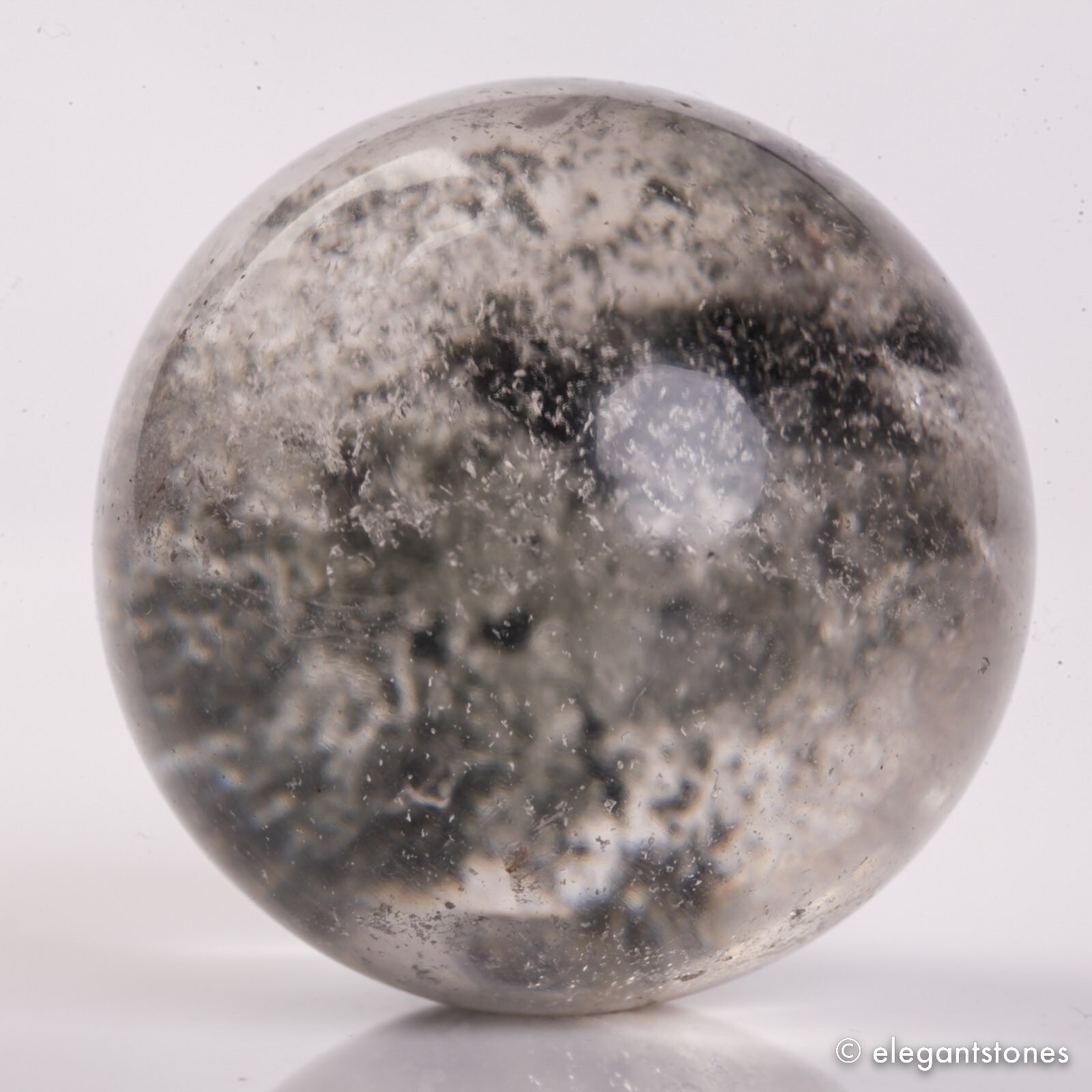 67g36mm Natural Garden/Phantom/Ghost/Lodolite Quartz Crystal Sphere Healing Ball